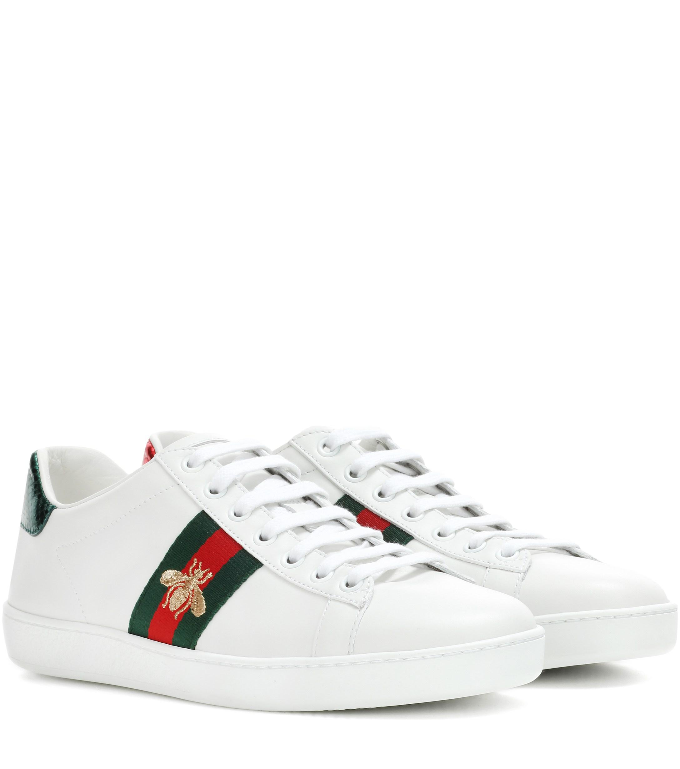 Gucci Ace Leather Sneakers - Lyst