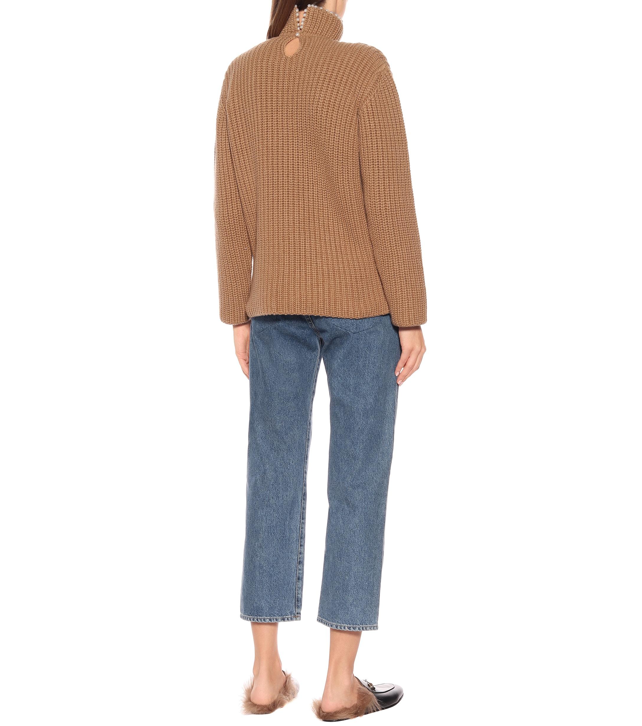 Loewe Embellished Cashmere Sweater in Beige (Natural) - Lyst