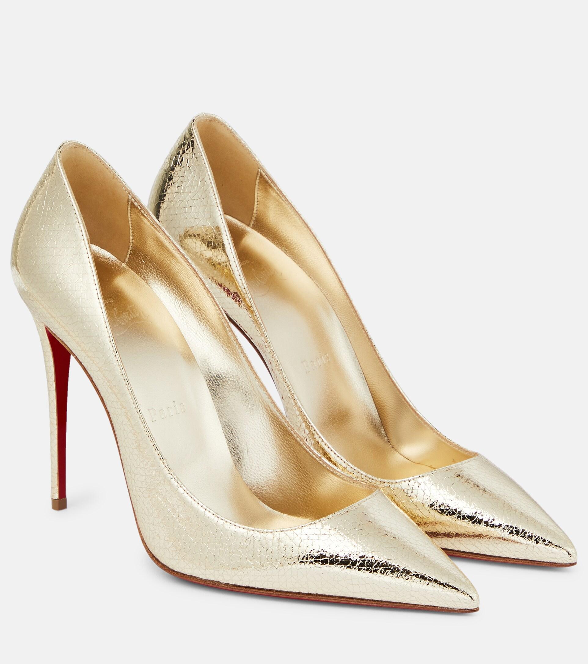 Christian Louboutin Kate 100 Metallic Leather Pumps Lyst