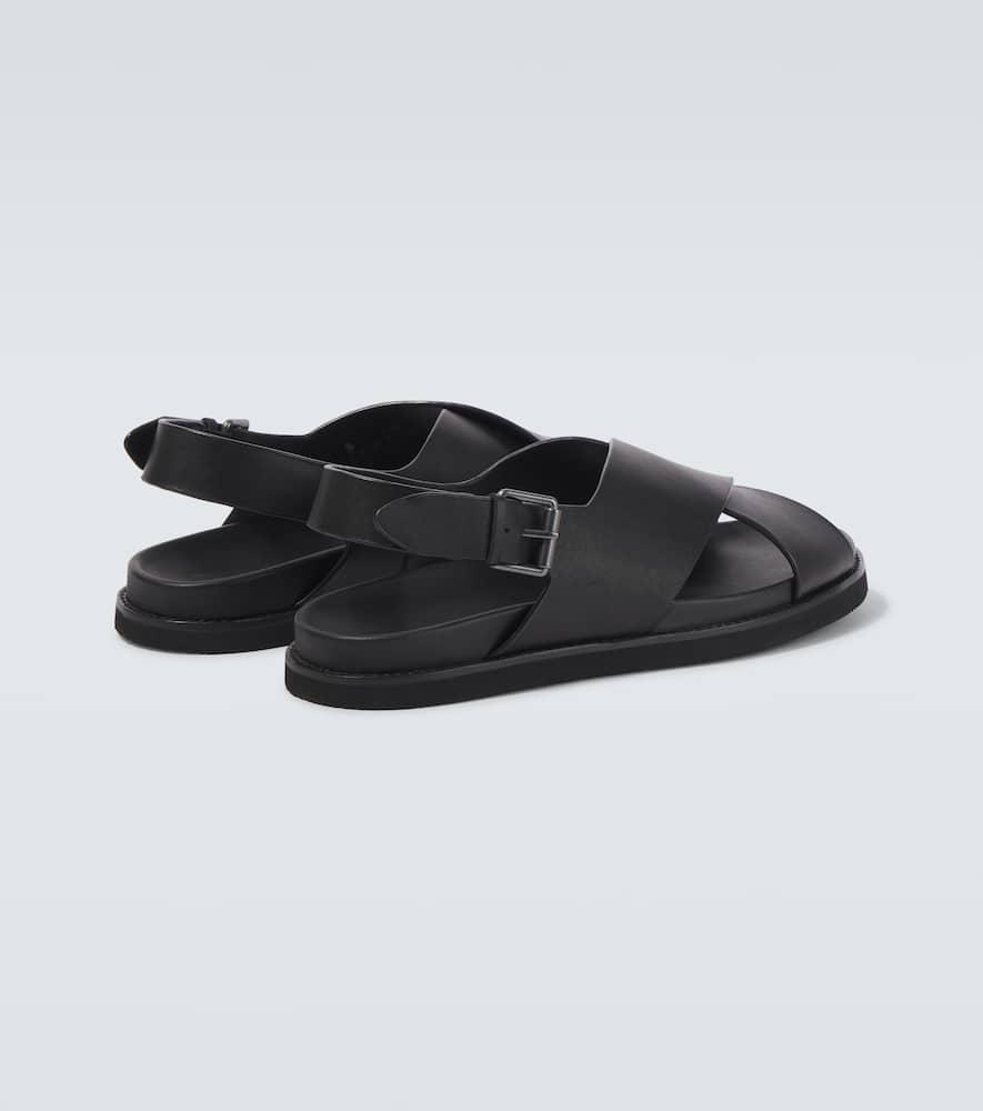 Polo Ralph Lauren Zane Leather Slingback Sandals in Black