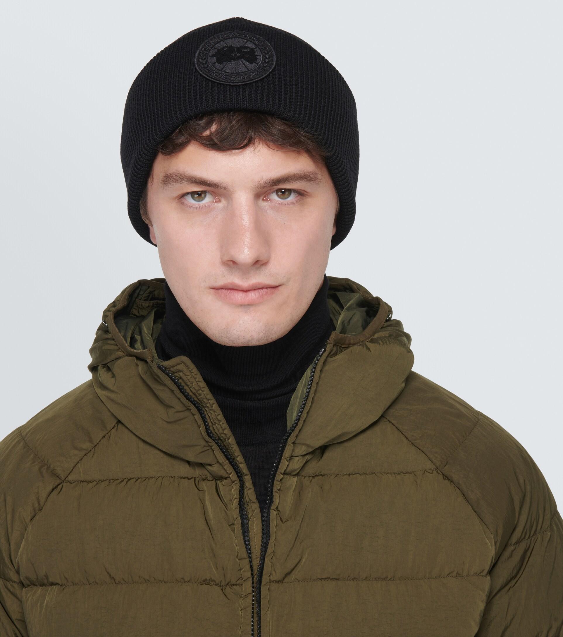 Canada Goose Arctic Disc Wool Beanie in Black for Men | Lyst