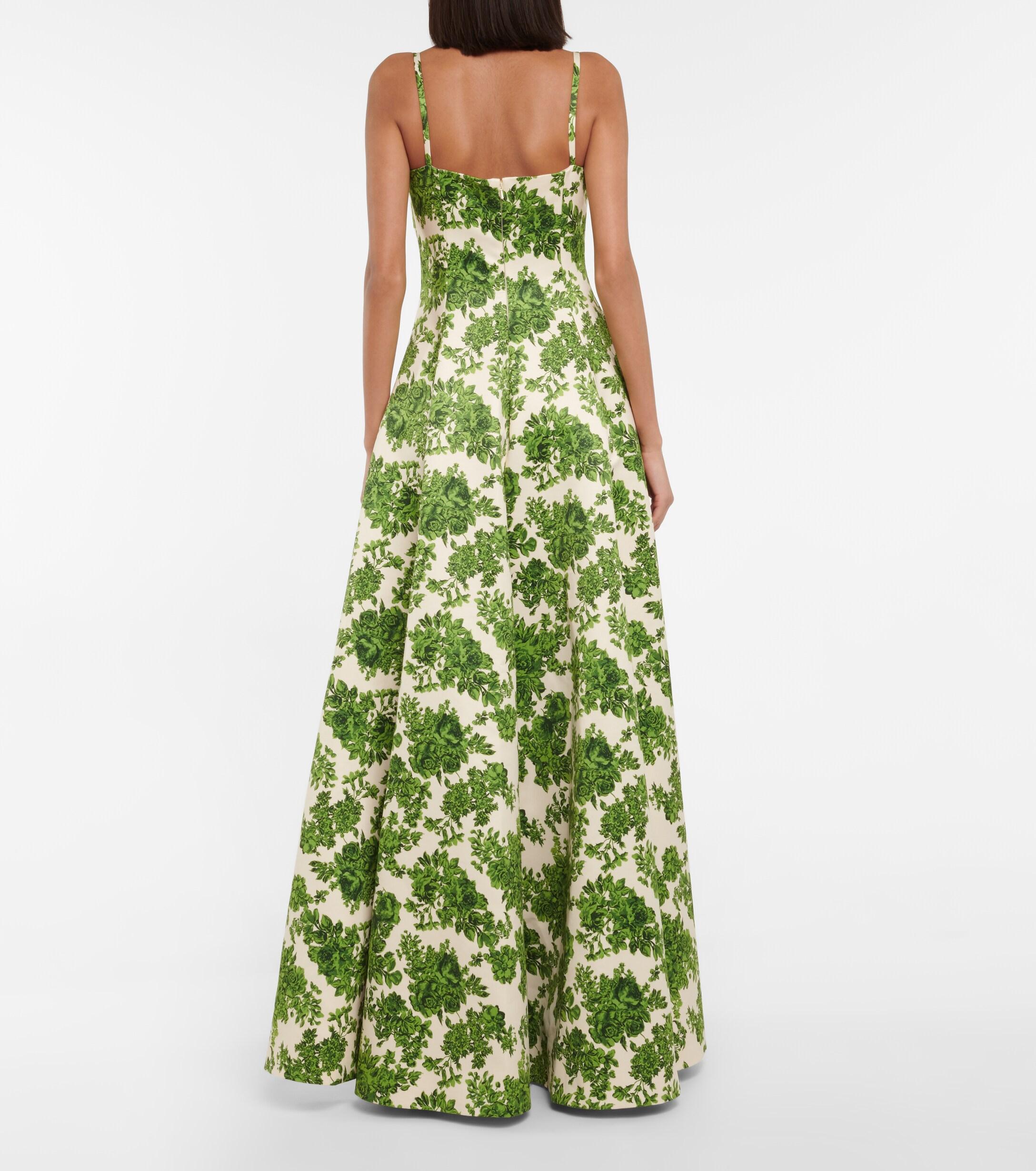 Emilia Wickstead Oceana Printed Taffeta Faille Gown in Green | Lyst Emilia Wickstead Oceana Printed Taffeta Faille Gown in Green | Lyst