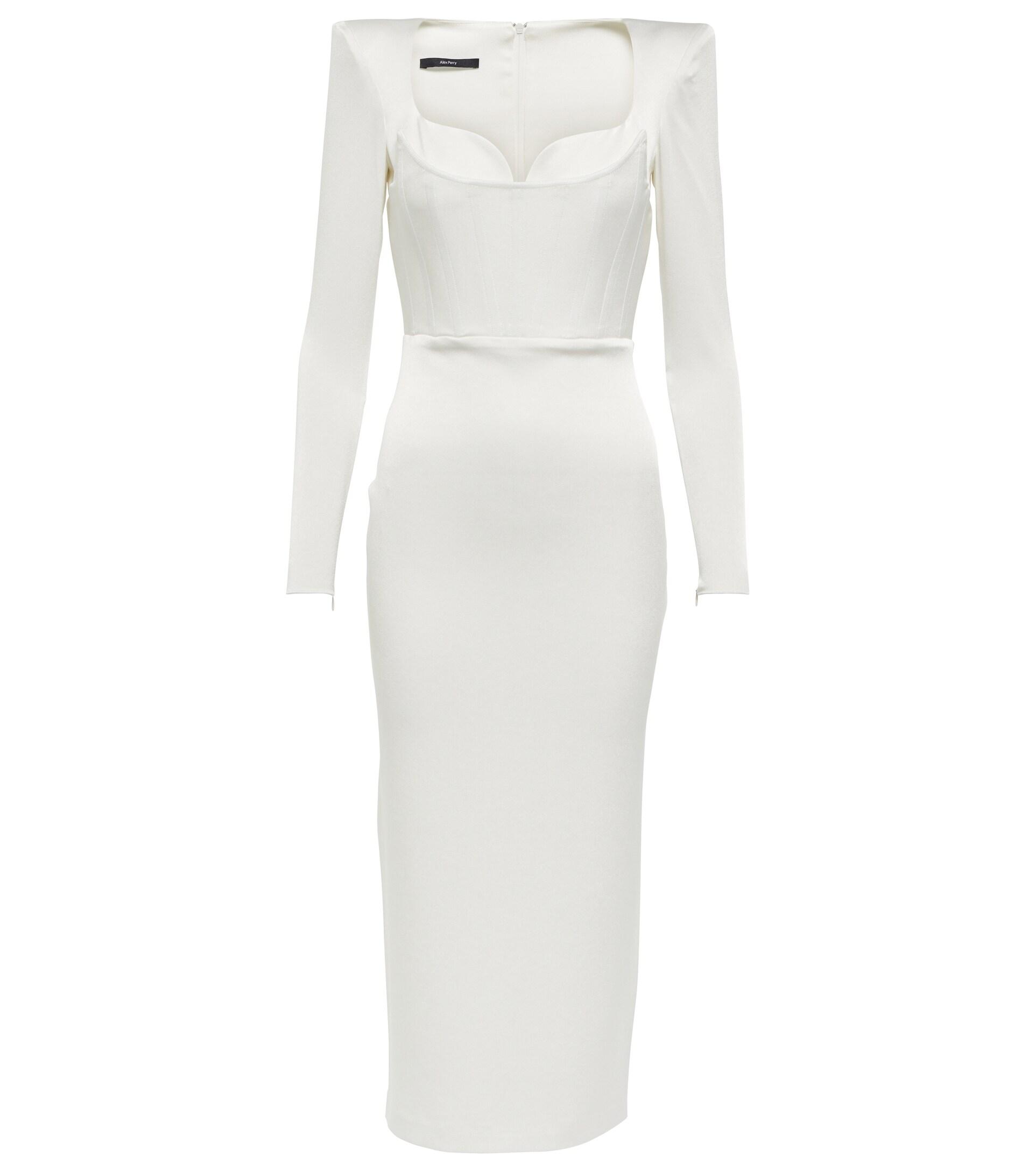 Alex Perry Corset Maxi Dress in White | Lyst