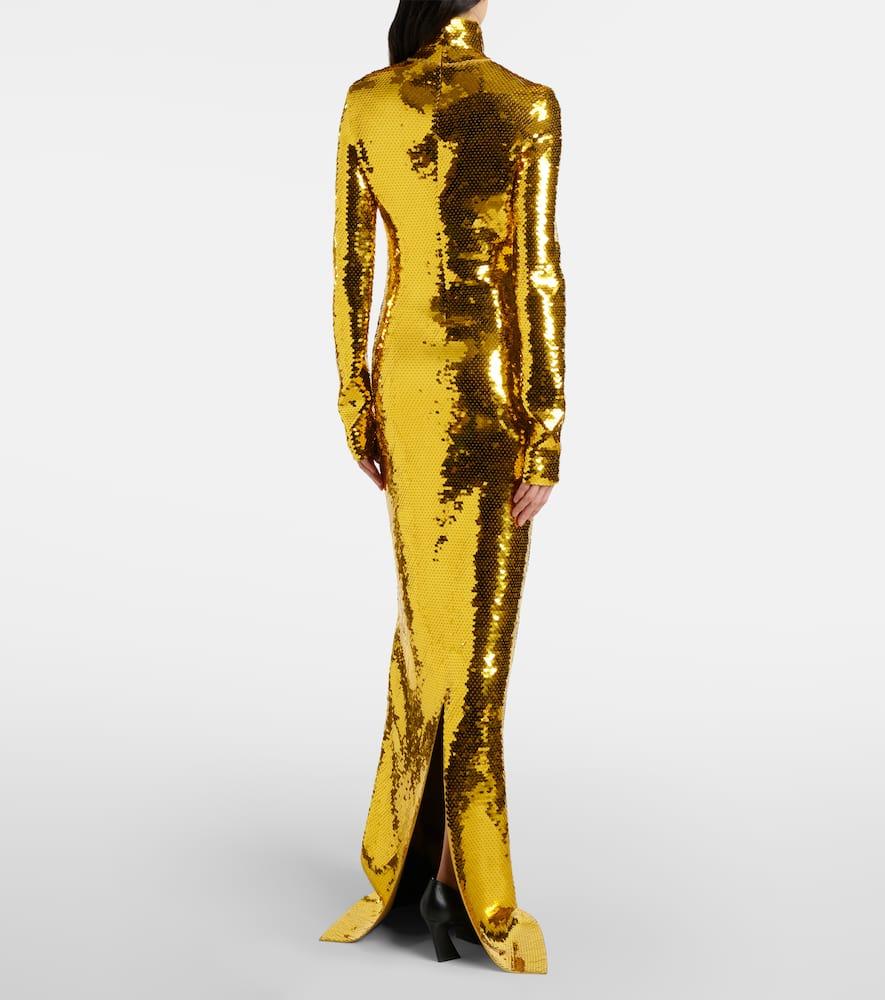 gold turtleneck dress Black and Gold Turtleneck Midi Dress 2X / Black / Gold