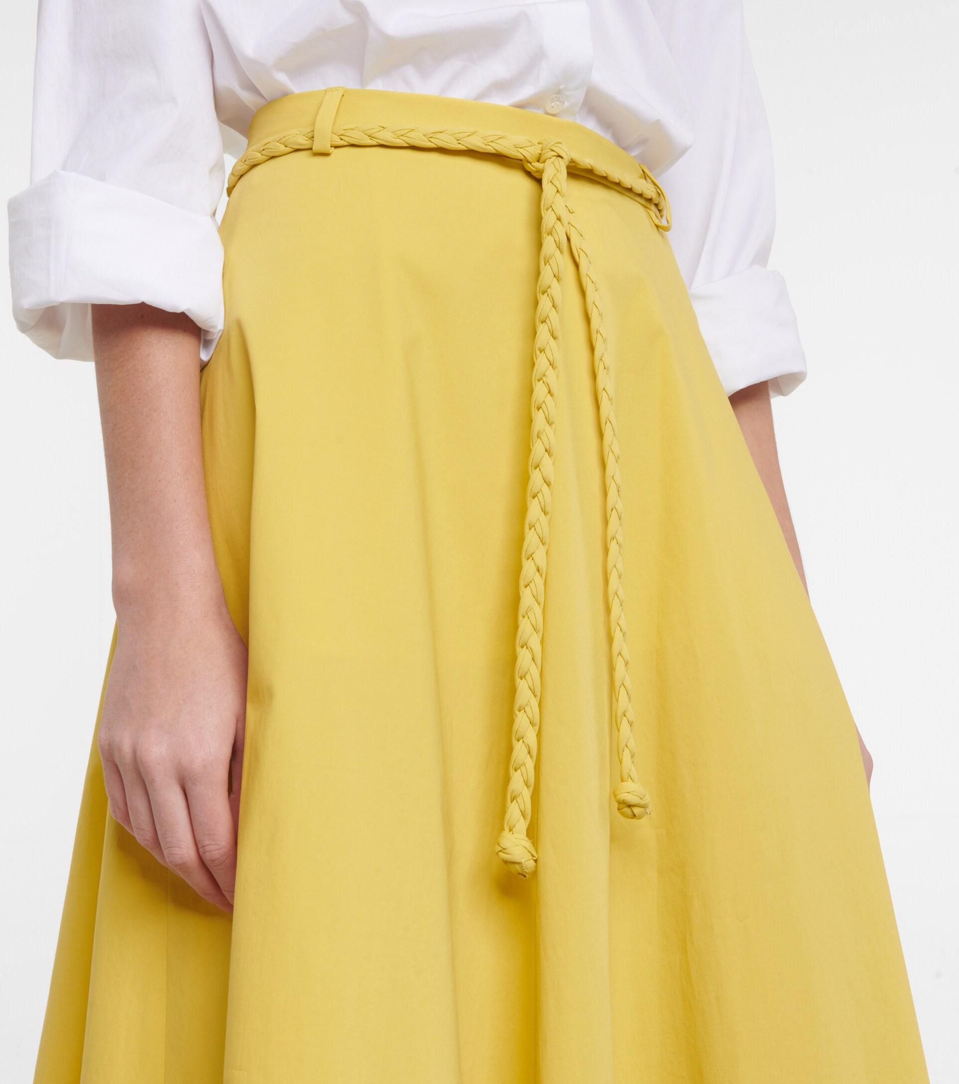 RED Valentino Belted Midi Skirt in Yellow | Lyst