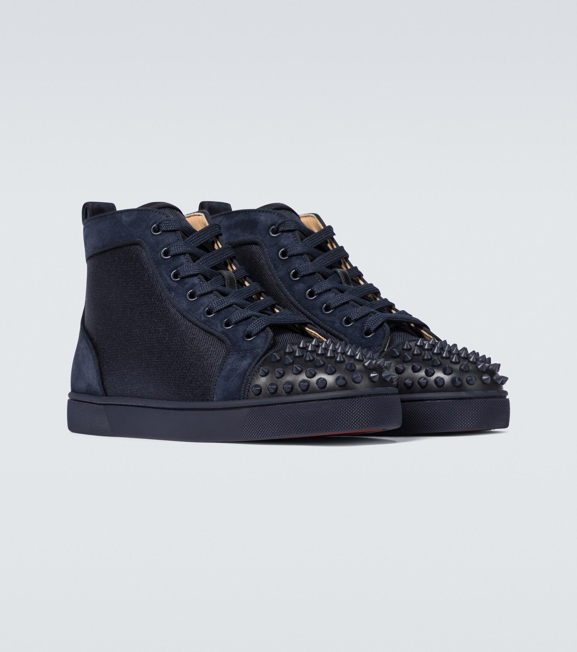 Louis Junior Spikes - Sneakers - Calf leather and spikes - Black - Christian  Louboutin United States