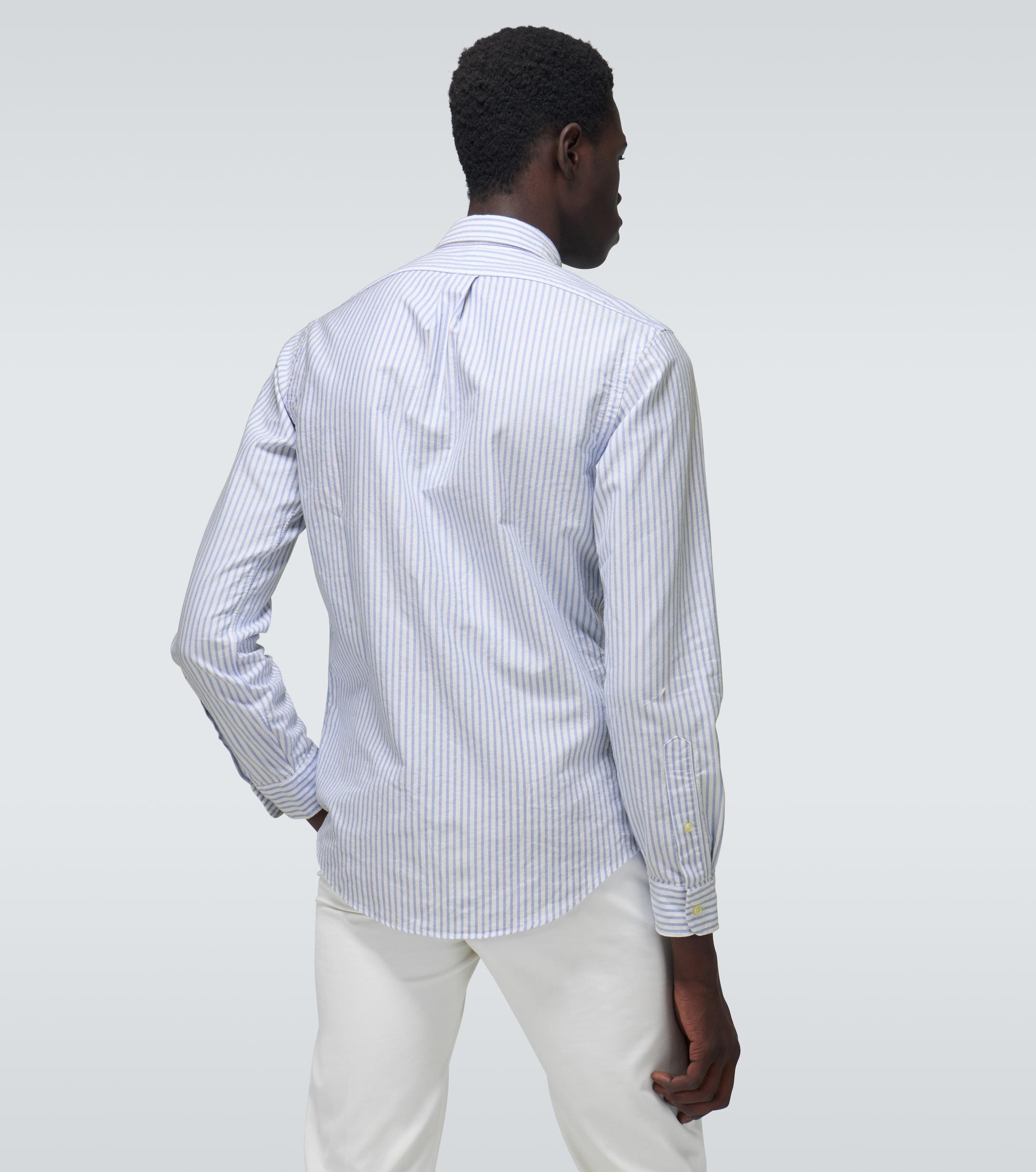 Polo Ralph Lauren Long-sleeved Striped Shirt in Blue for Men - Lyst