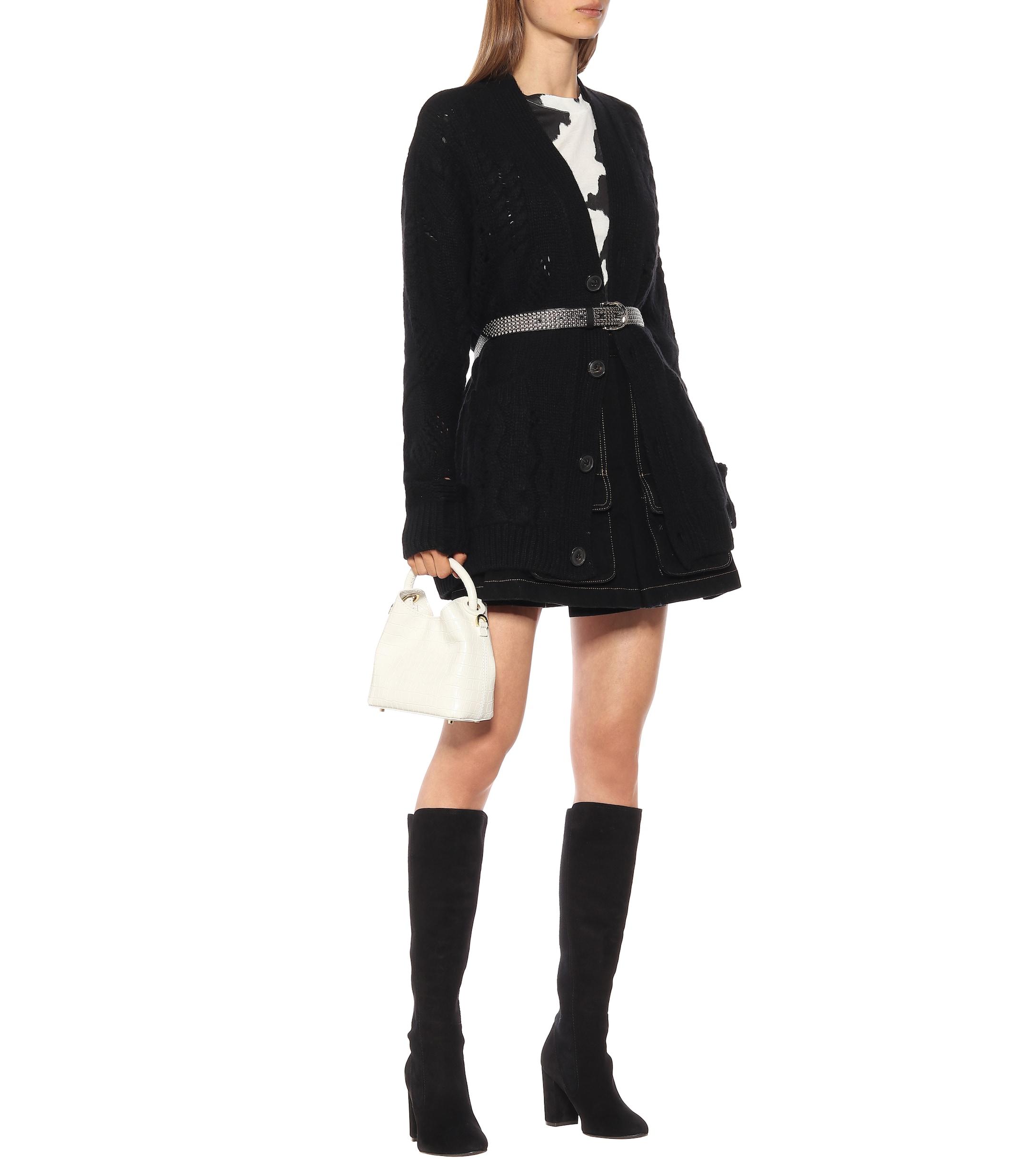 Stuart Weitzman Livia 80 Suede Knee-high Boots in Black - Lyst