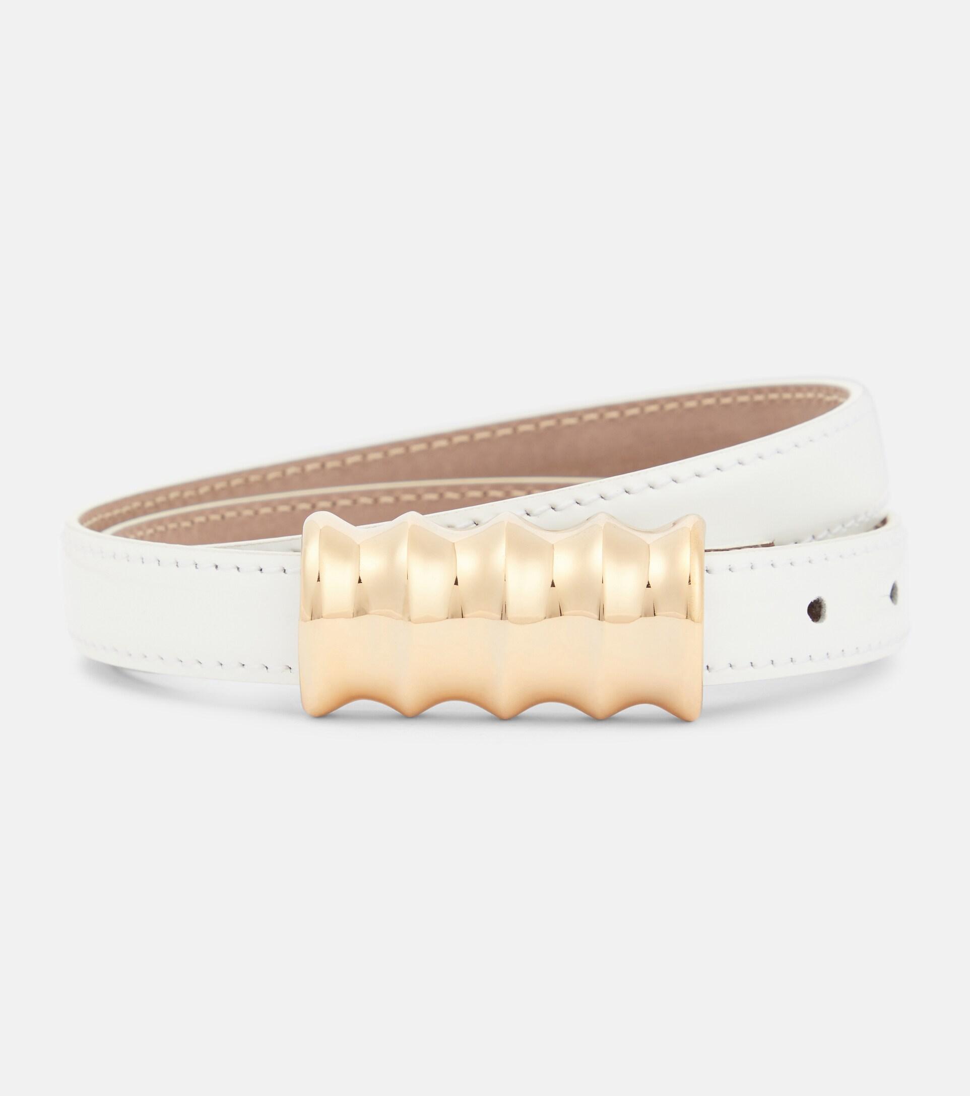 Khaite Julius Small Leather Belt in Natural Lyst