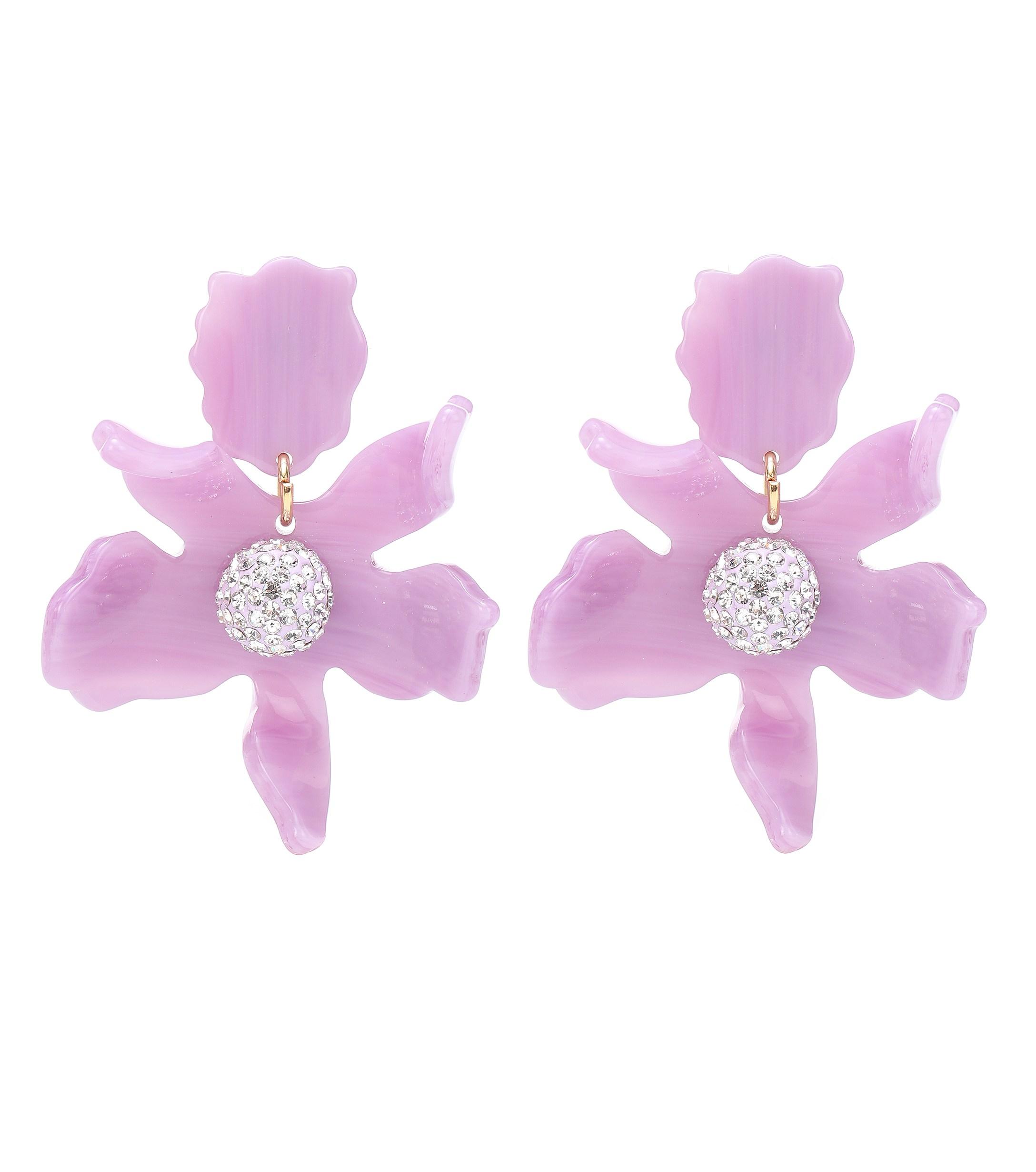 Lele Sadoughi Small Crystal Lily Earring in Lilac (Purple) - Lyst