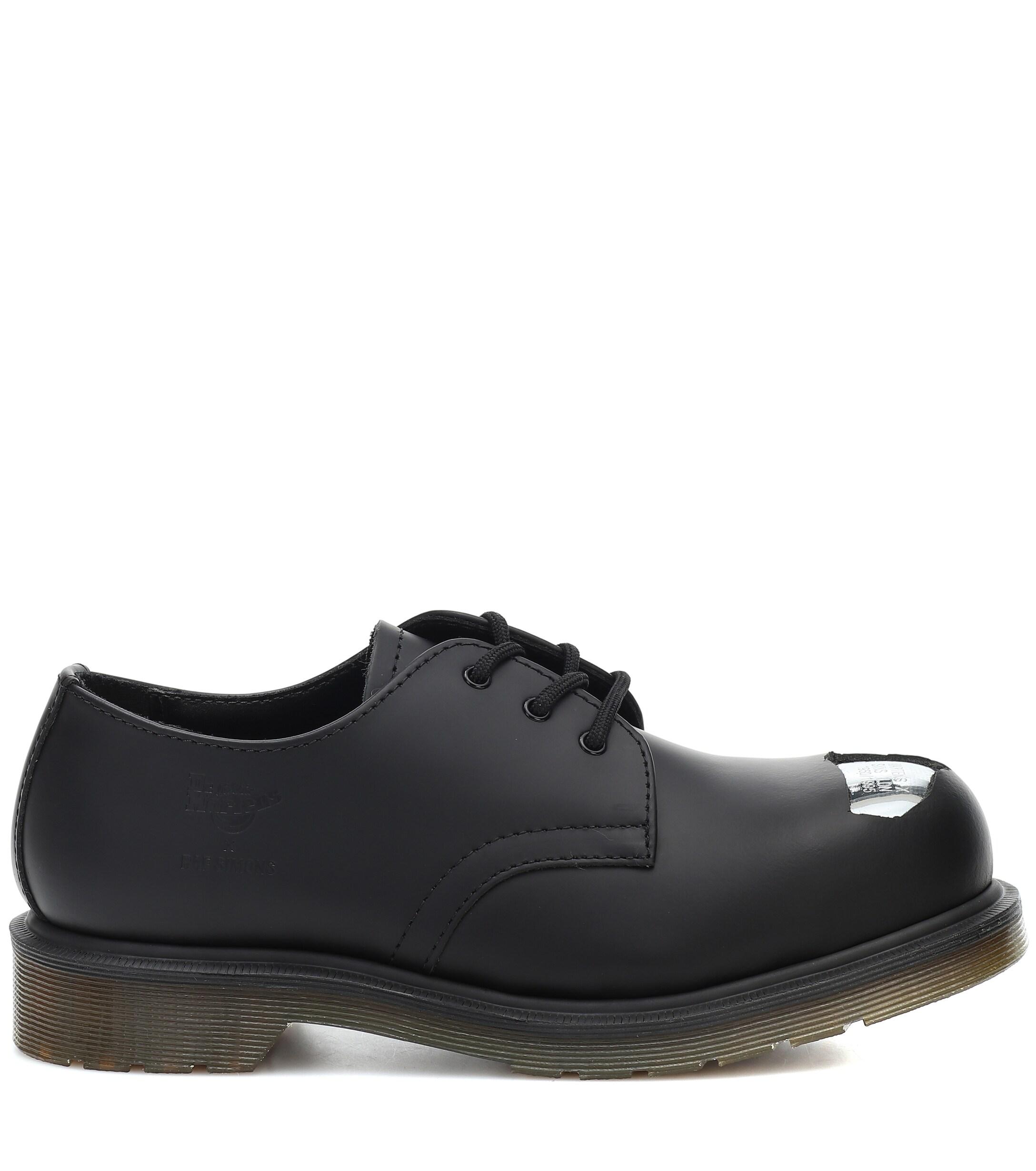 Raf Simons X Dr. Martens Leather Derby Shoes in Black | Lyst