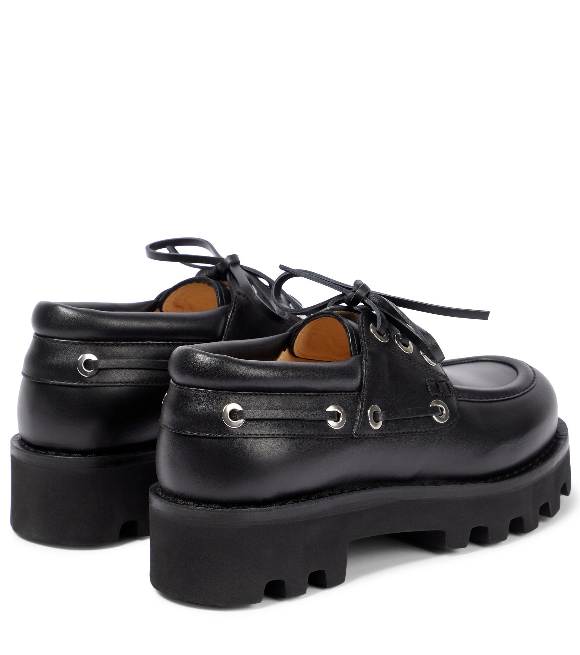 Proenza Schouler Moc Leather Platform Derby Shoes in Black | Lyst