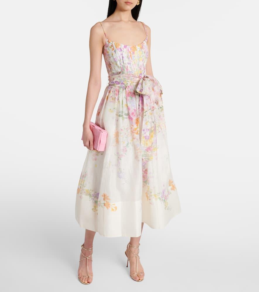 knee length dresses for ladies Midi Swing Linen Dress Natural main image 1