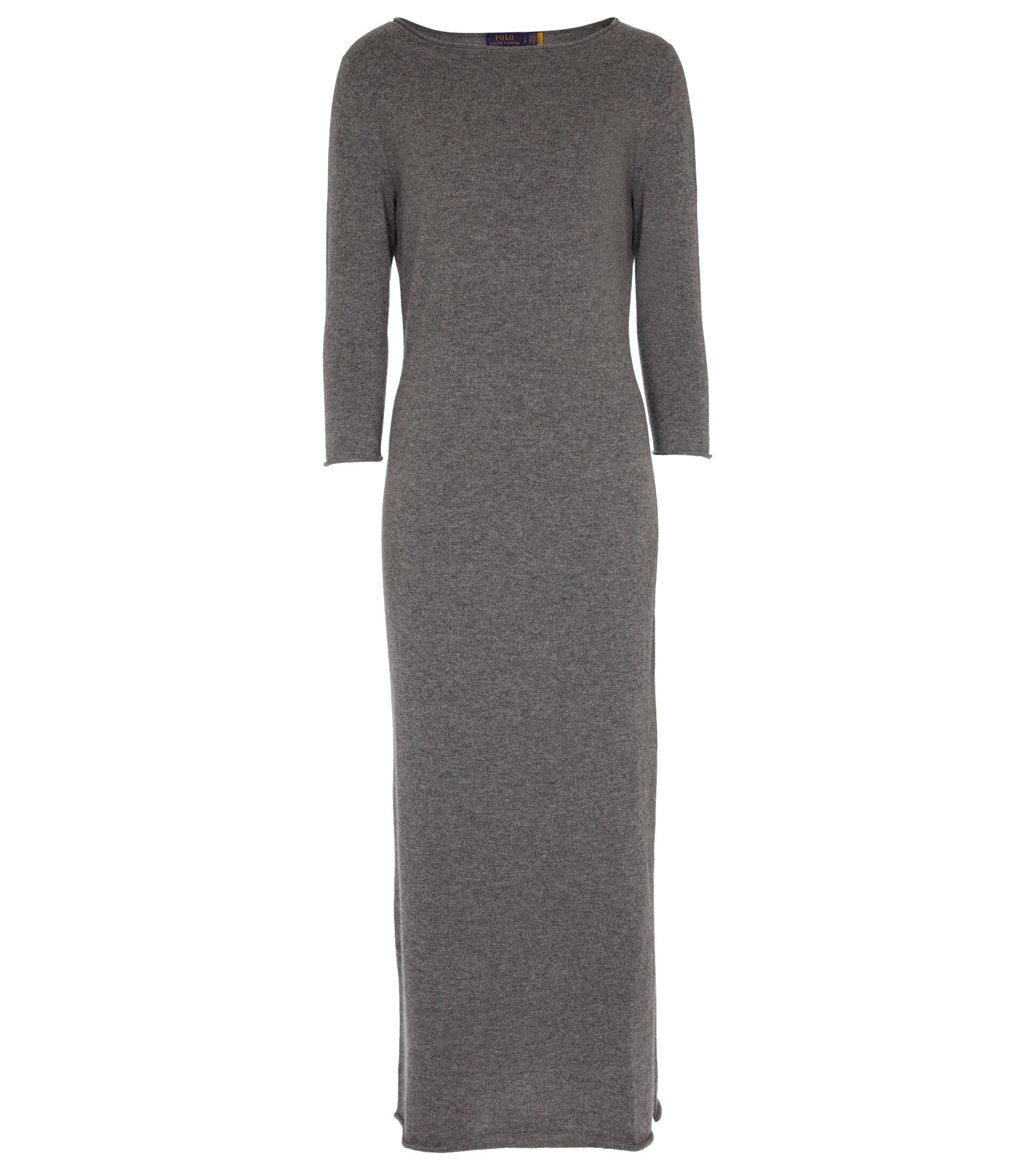 Polo Ralph Lauren Cashmere Sweater Dress in Gray | Lyst