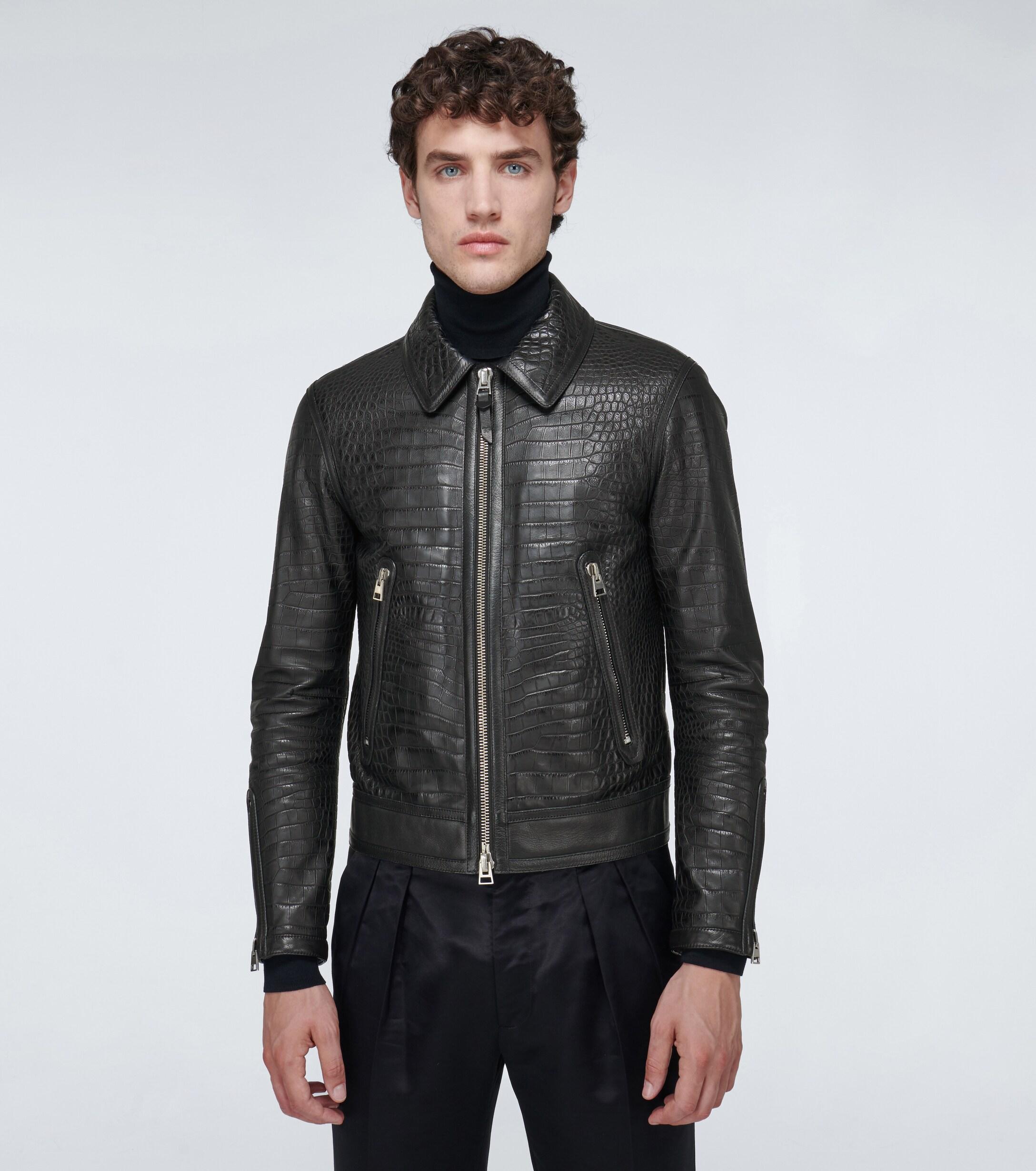 Tom Ford Exclusive To Mytheresa - Crocodile Effect Leather Jacket in ...