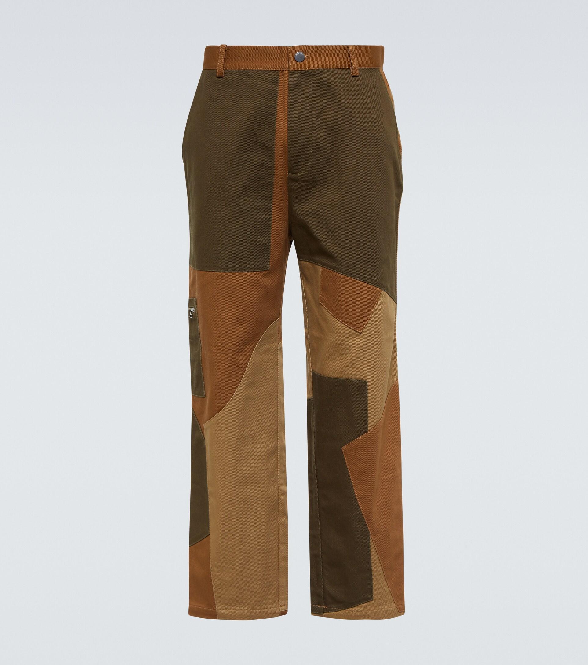 Buy DIESEL P-HOR Patchwork Loose Fit Trousers | Green Color Men | AJIO LUXE
