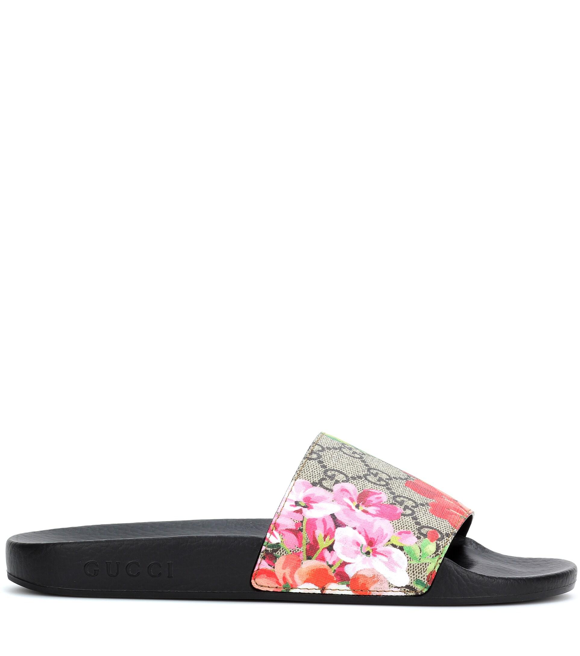 Gucci Canvas GG Blooms Supreme Slide Sandal - Save 54% | Lyst