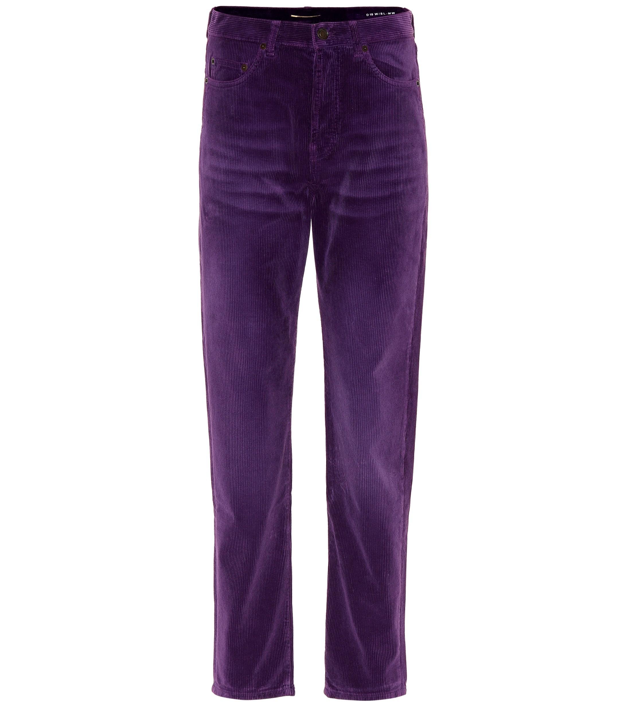 Saint Laurent Slim Corduroy Pants in Fuchsia (Purple) - Lyst