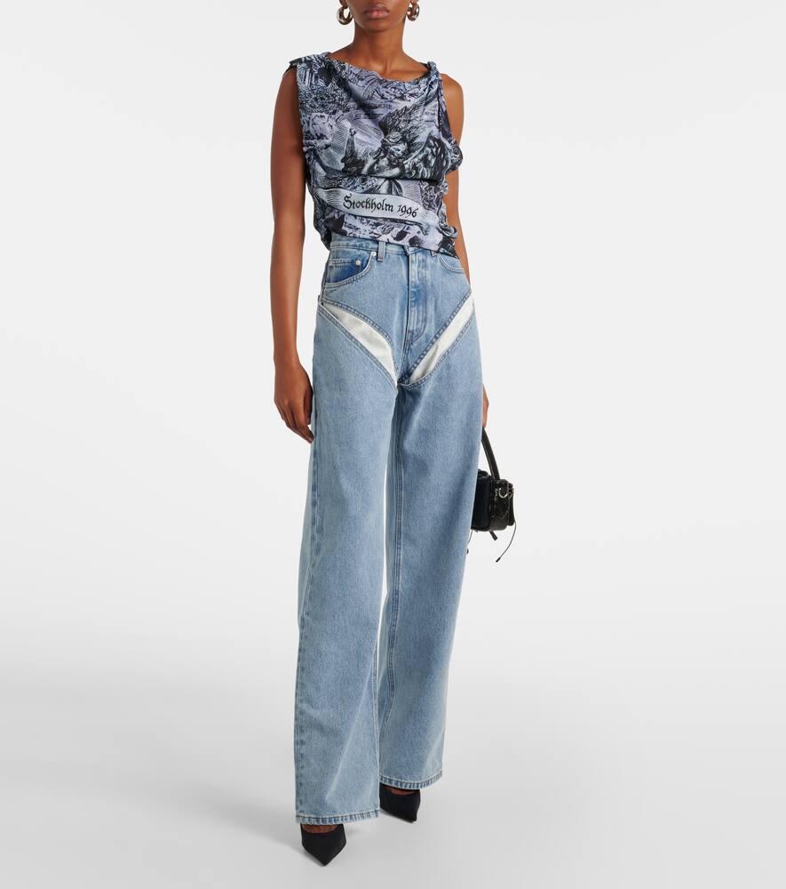 Y. Project Evergreen Cutout Straight Jeans in Blue | Lyst