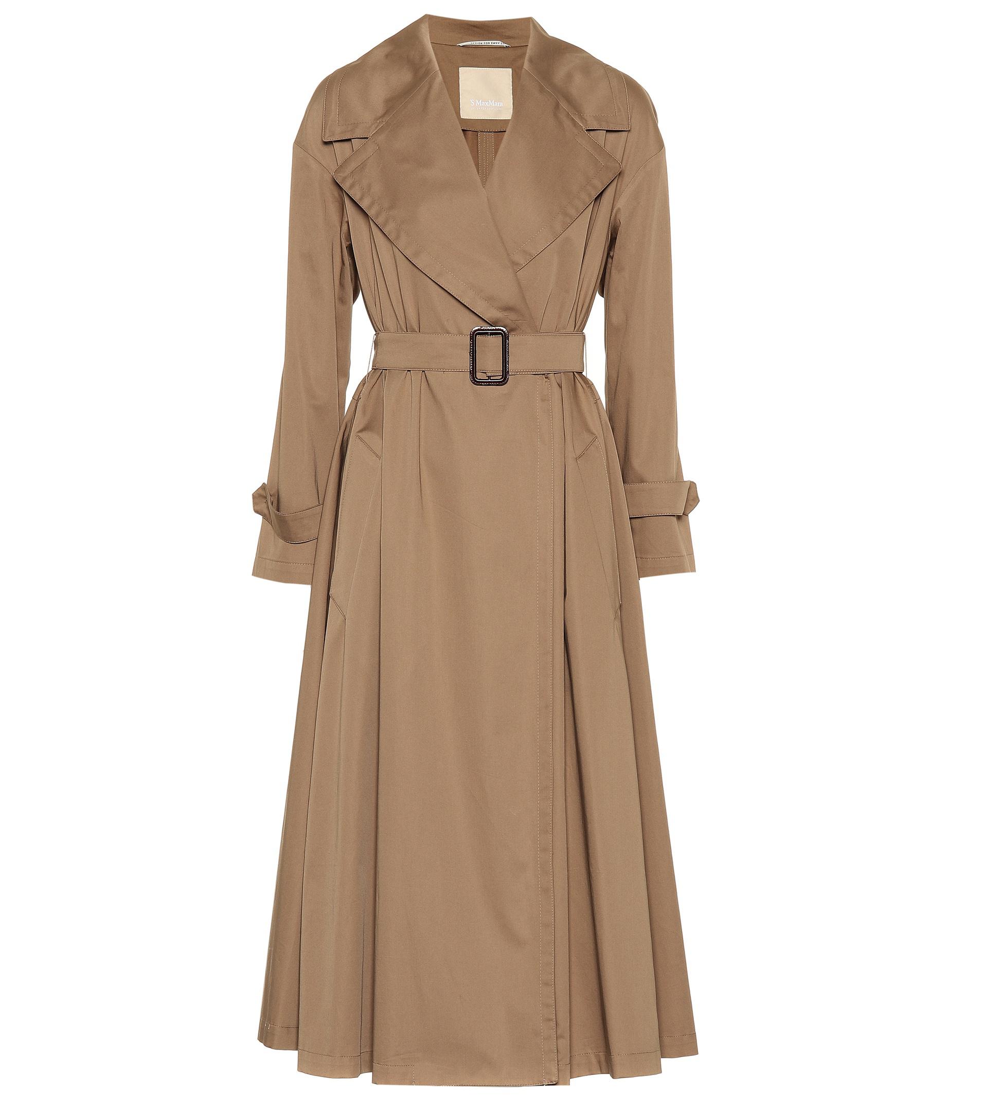 Max Mara Cotton Trench Coat in Beige (Natural) - Lyst