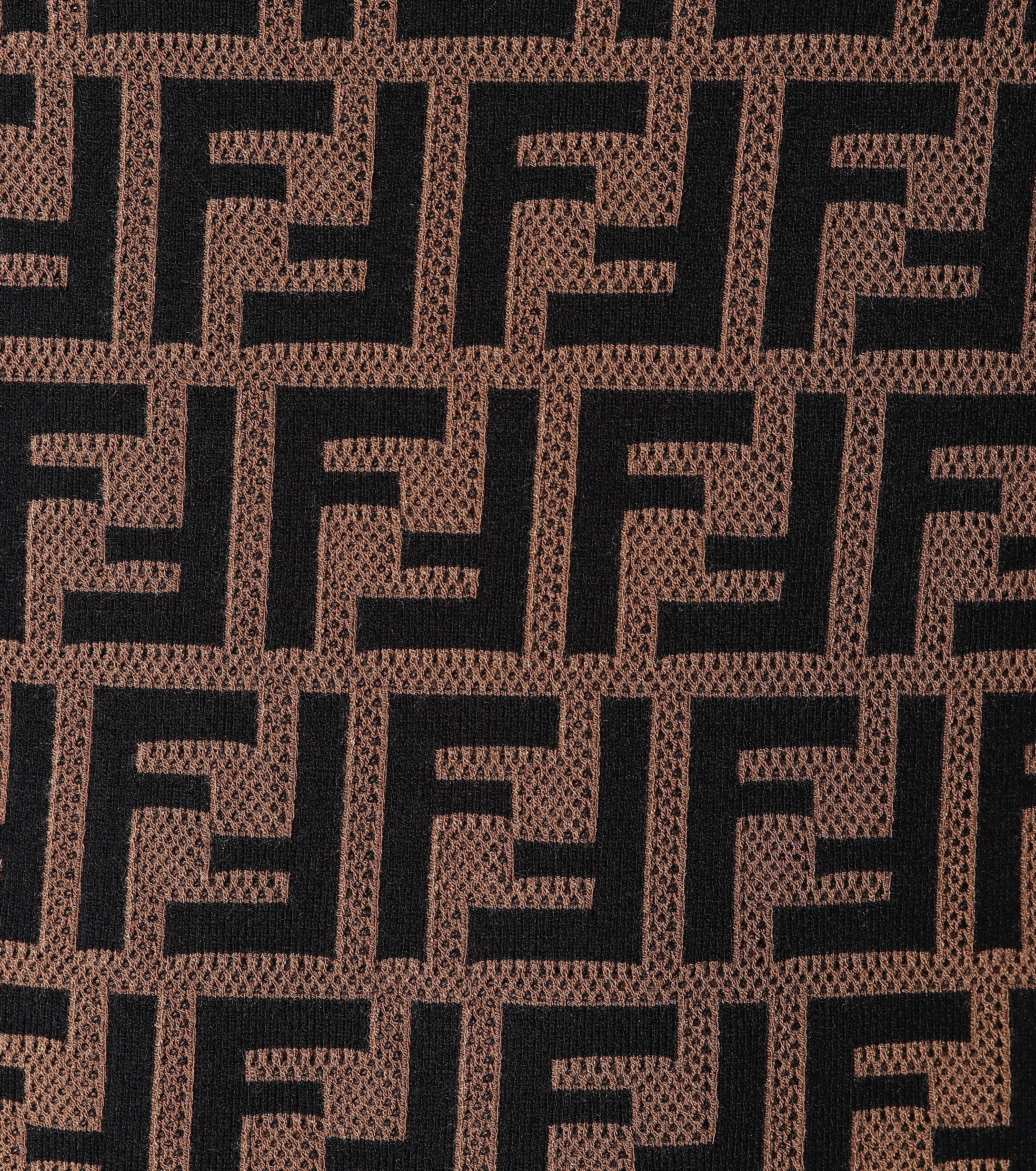 Fendi Knit Midi Dress in Brown - Lyst