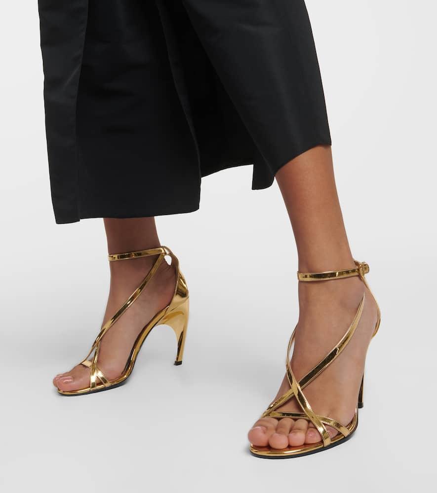 サンダル・ミュール alexander mcqueen LLIC LEATHER ARMADILLO HEEL SANDAL Alexander Mcqueen Armadillo 70 Metallic Leather Sandals