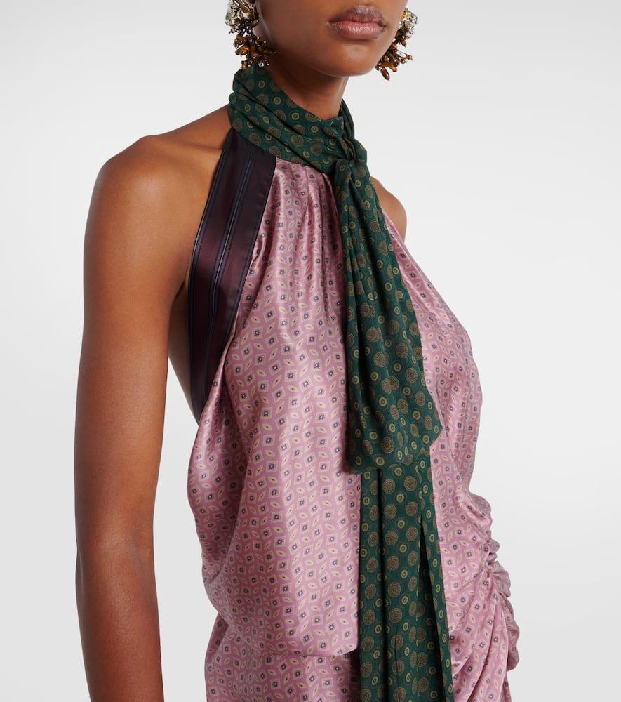 dries van noten draped printed silk maxi dress Dries Van Noten Open Back Draped Printed Silk Satin Midi Dress, $740 | NET-A-PORTER.COM
