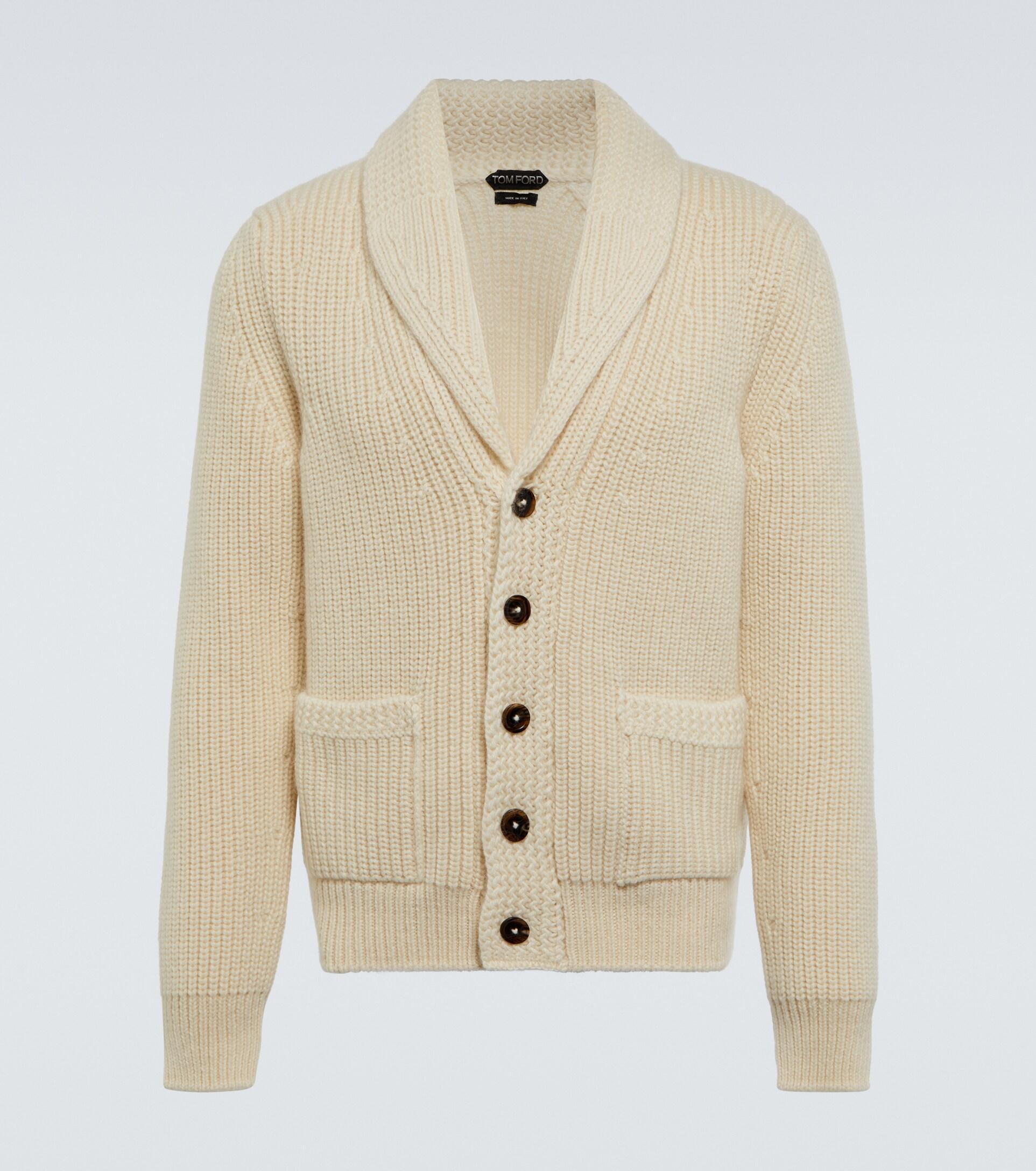 Tom Ford Cashmere And Mohair Cardigan in Natural for Men | Lyst