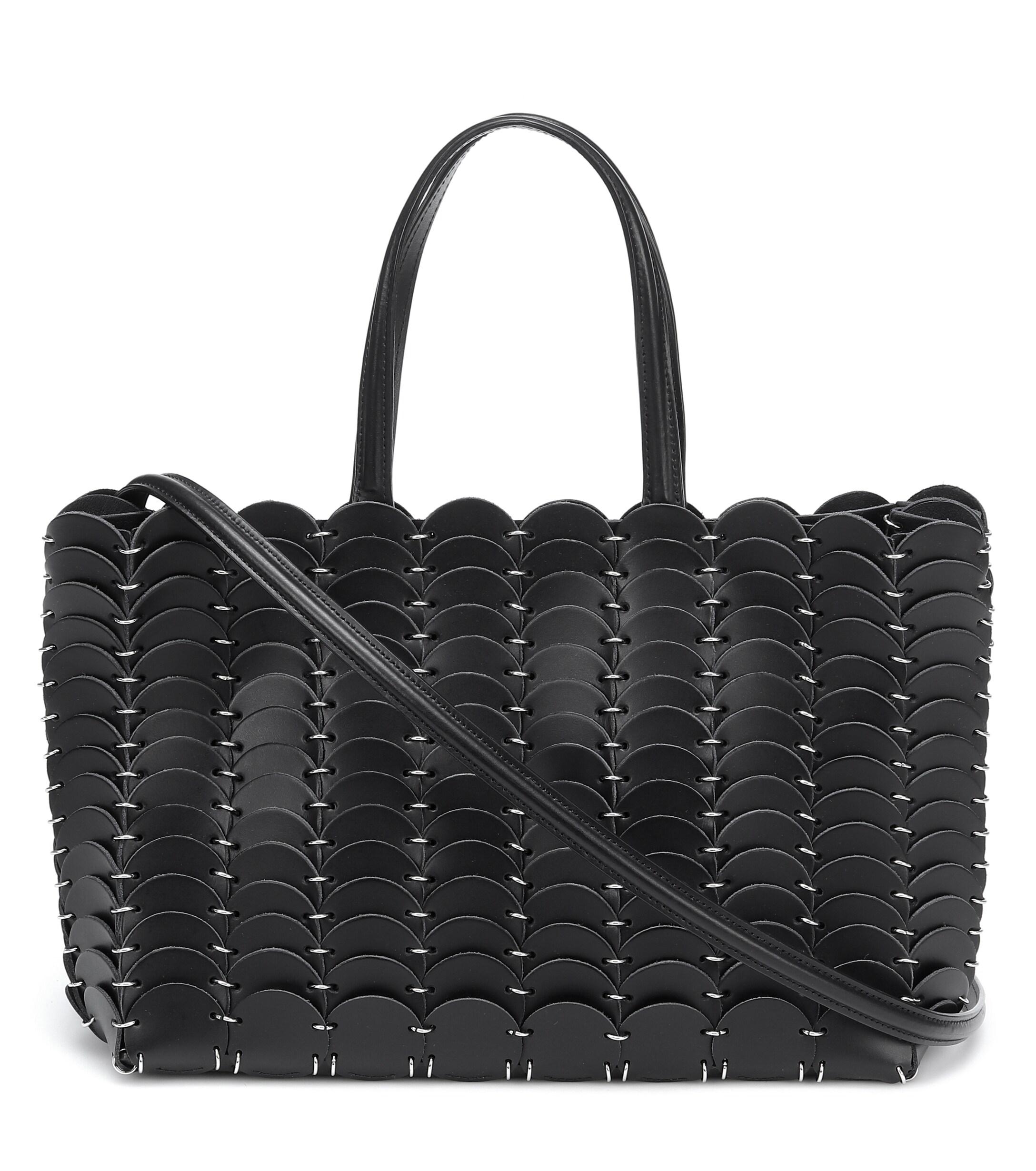Paco Rabanne Pacoïo Leather Tote in Black - Lyst