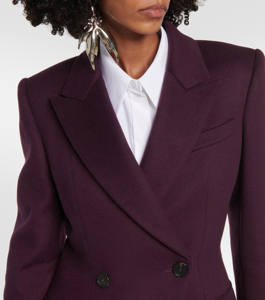 McQueen Asymmetric Wool Felt Coat in Purple Lyst