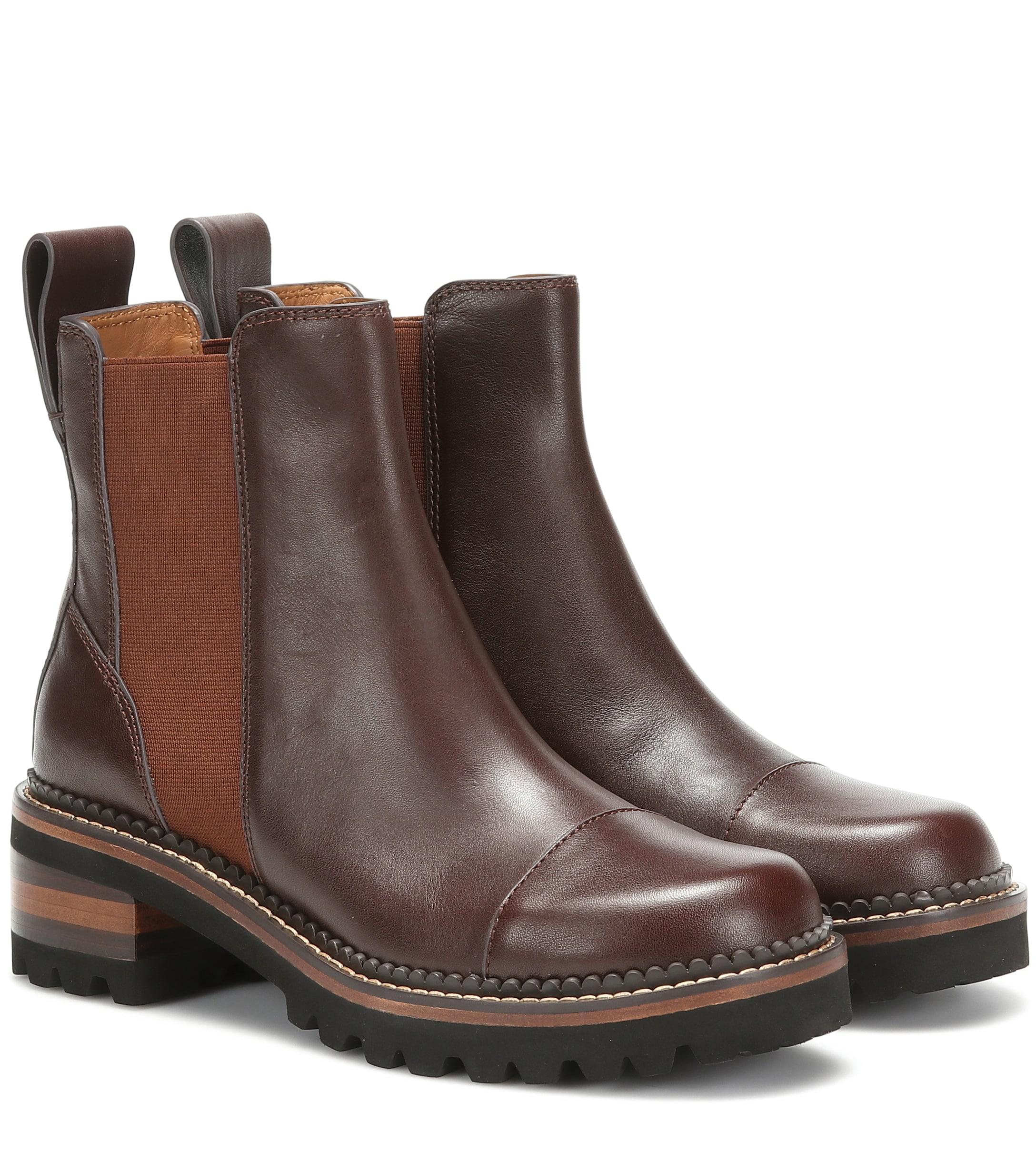 see by chloé gema leather combat boots