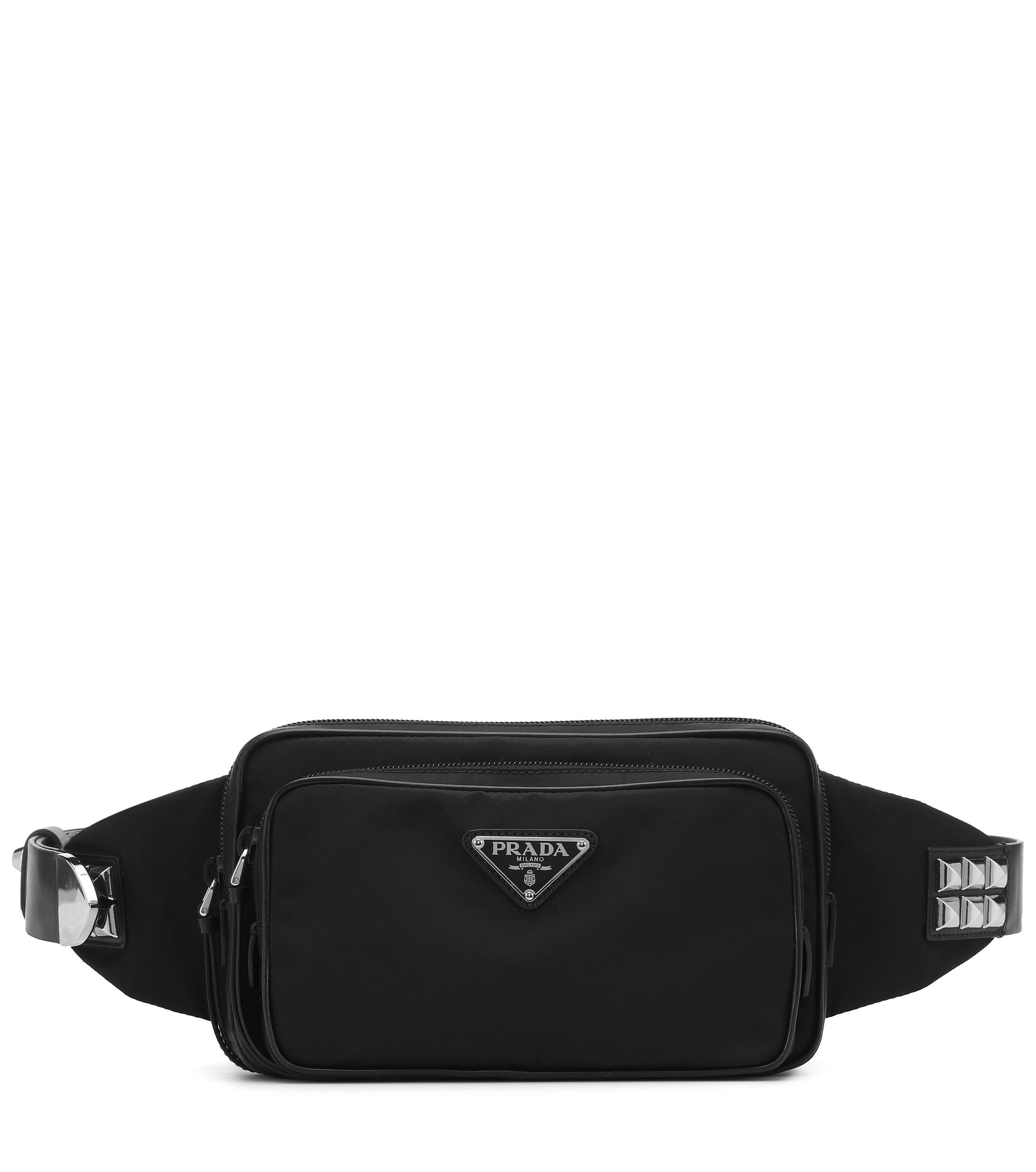 Prada Leather-trimmed Belt Bag in Nero (Black) - Lyst