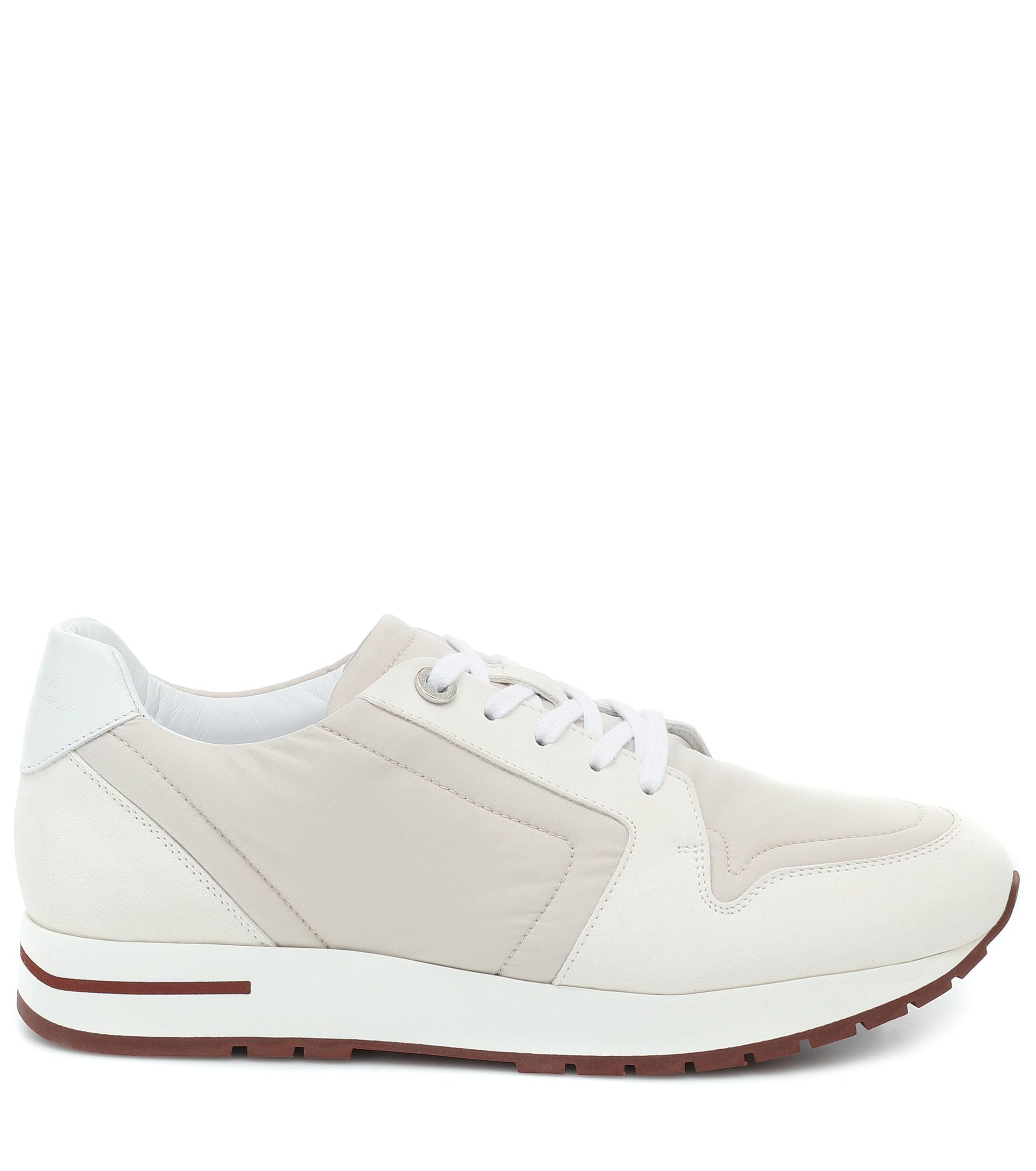 Loro Piana My Wind Suede-trimmed Sneakers in White - Lyst