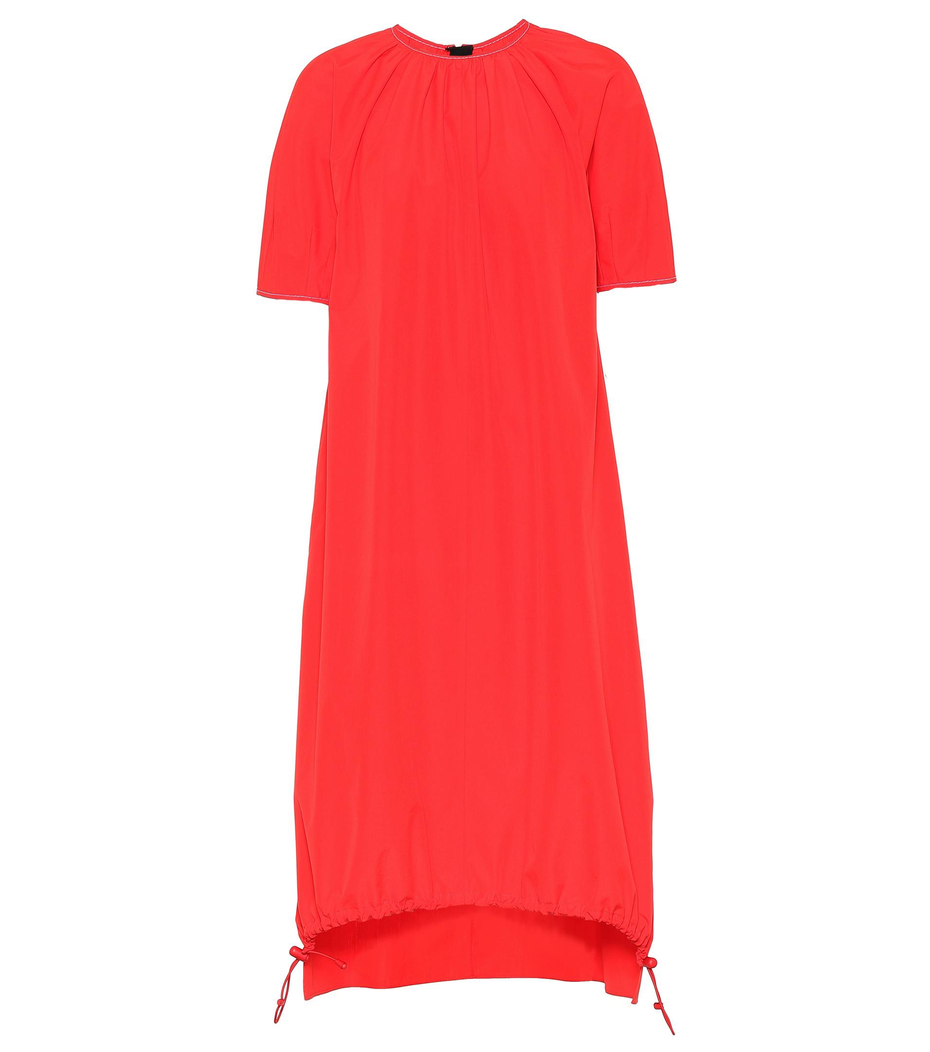 Marni Cotton Drawstringhem Dress in Red Lyst