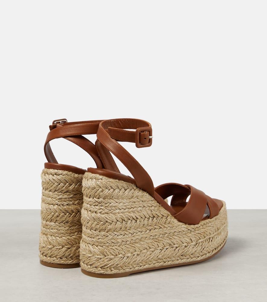 Christian Louboutin Mariza Zeppa Leather Espadrille Sandals in