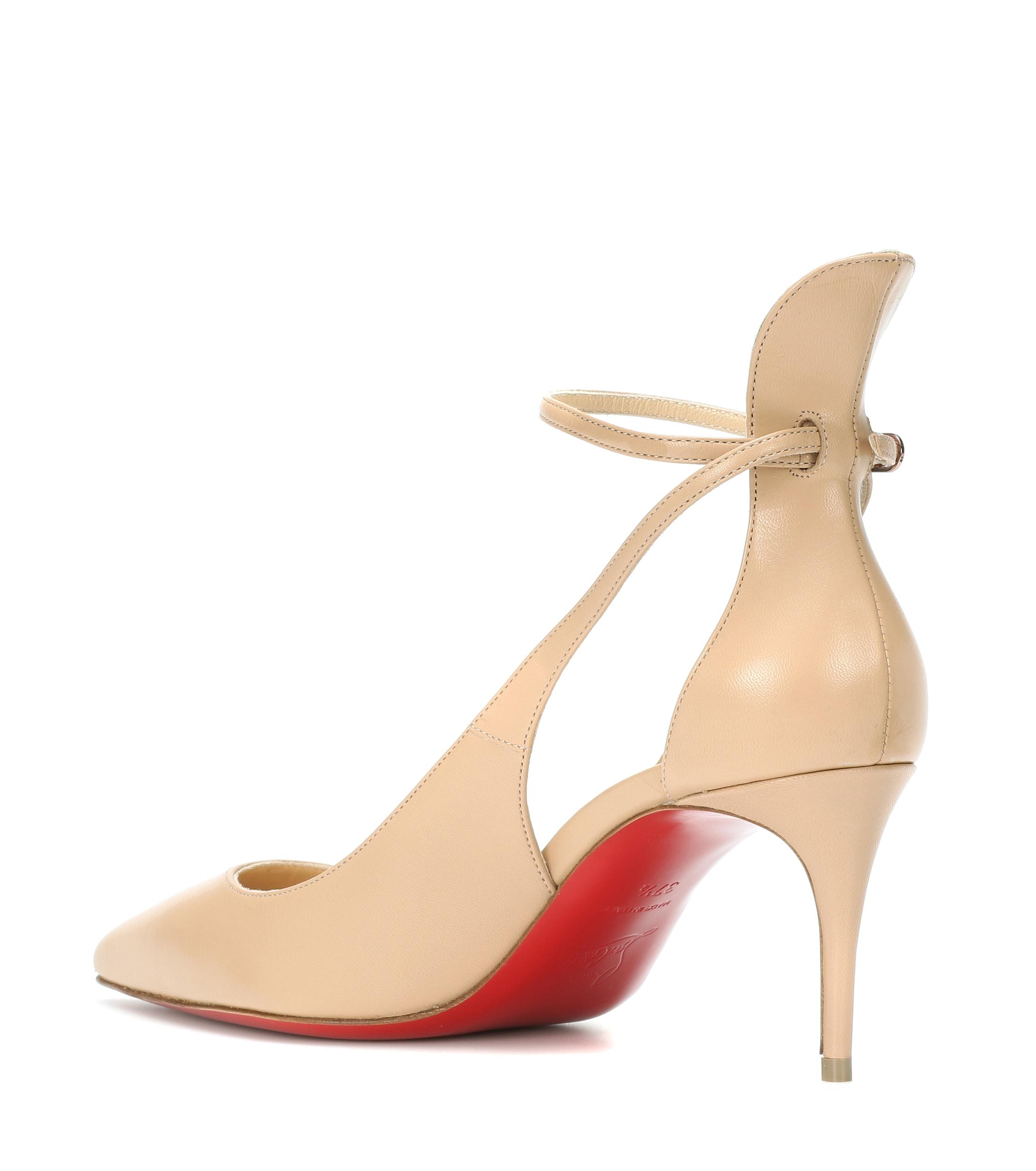 Christian Louboutin Mascara 70 Leather Pumps in Beige