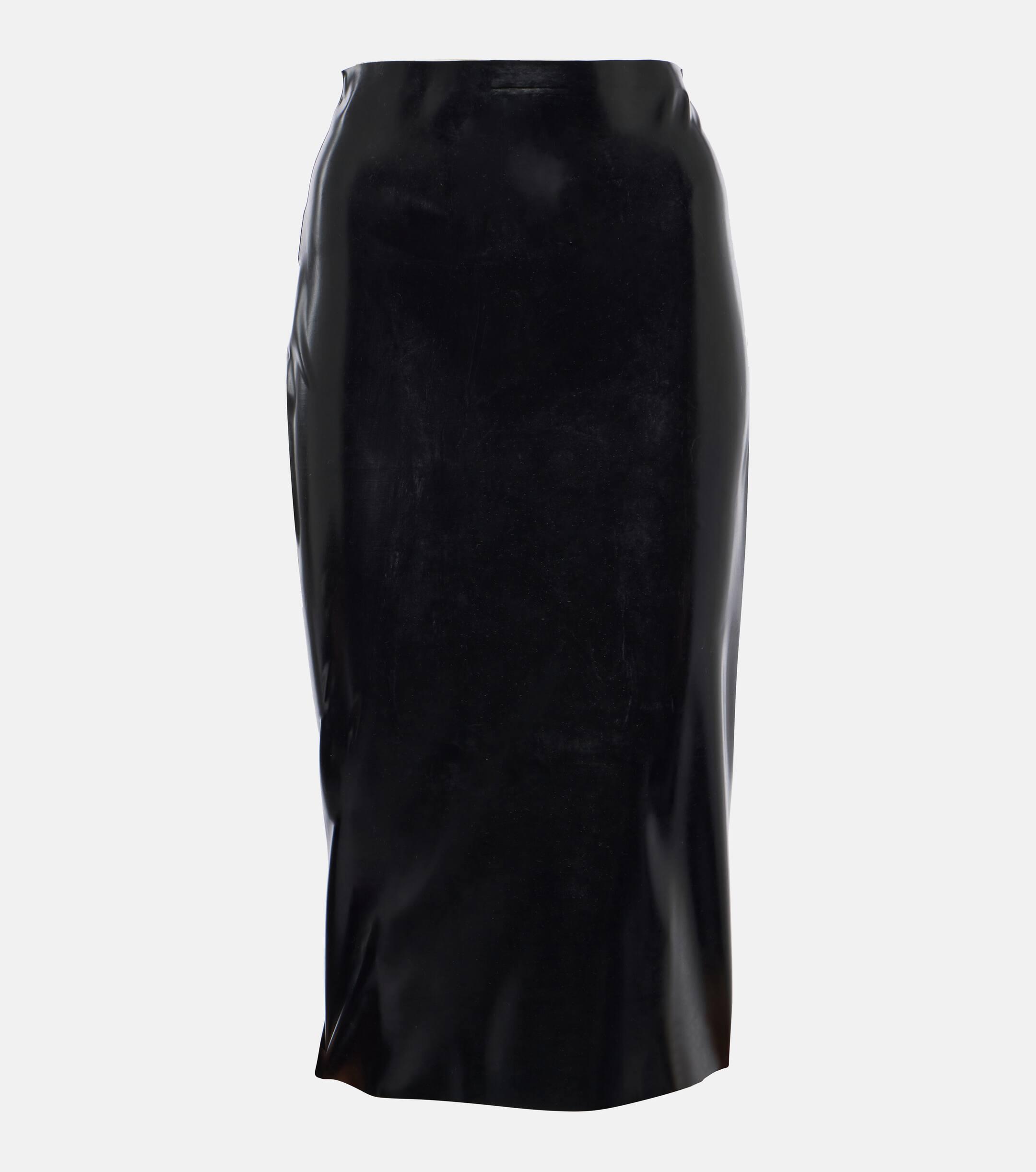 Black latex skirt best sale