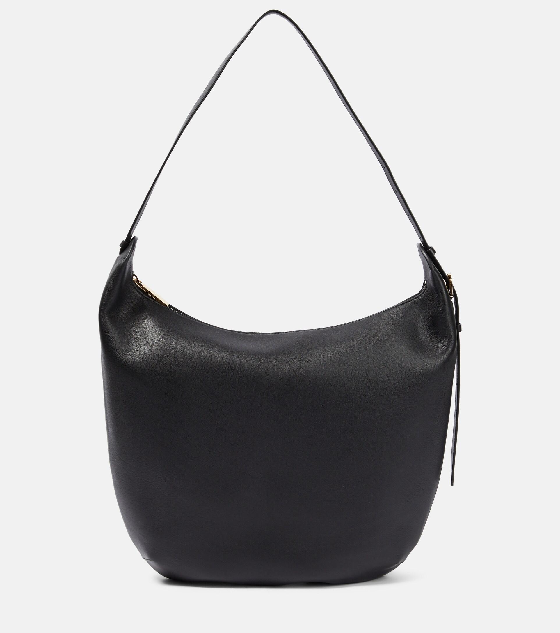 The Row Allie Leather Shoulder Bag in Black | Lyst