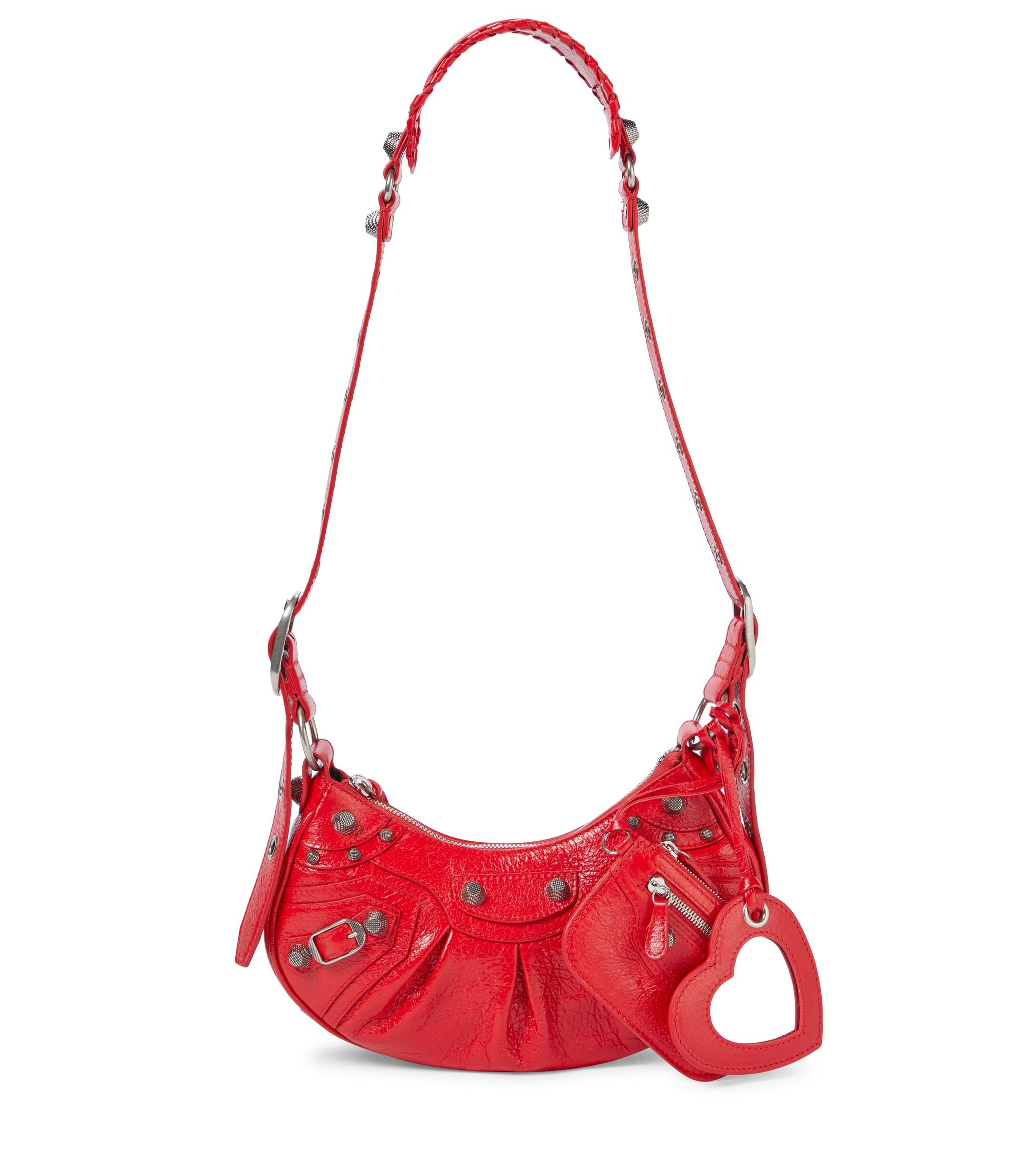Balenciaga Le Cagole Xs Leather Shoulder Bag in Red | Lyst