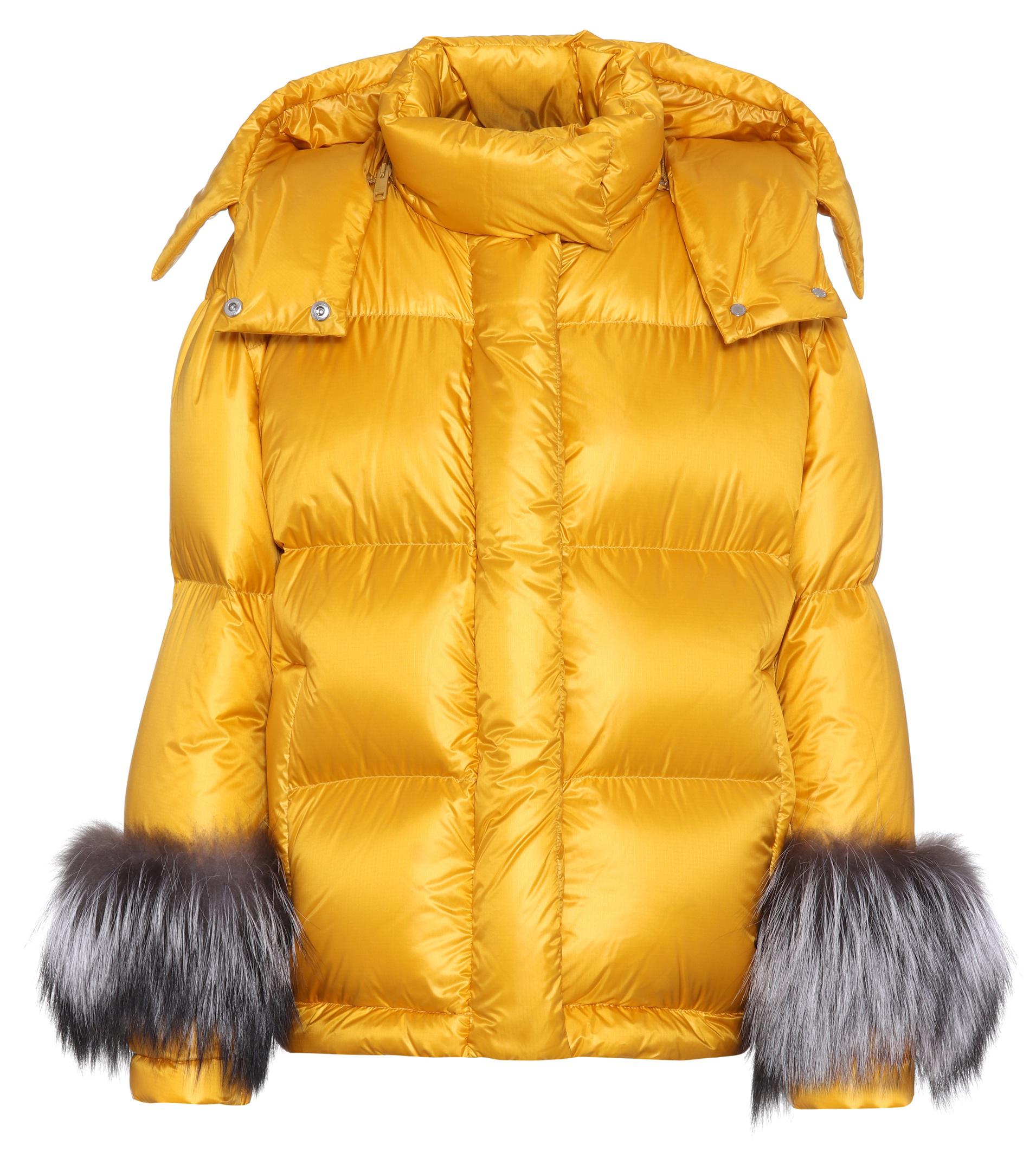 prada fur trimmed down jacket