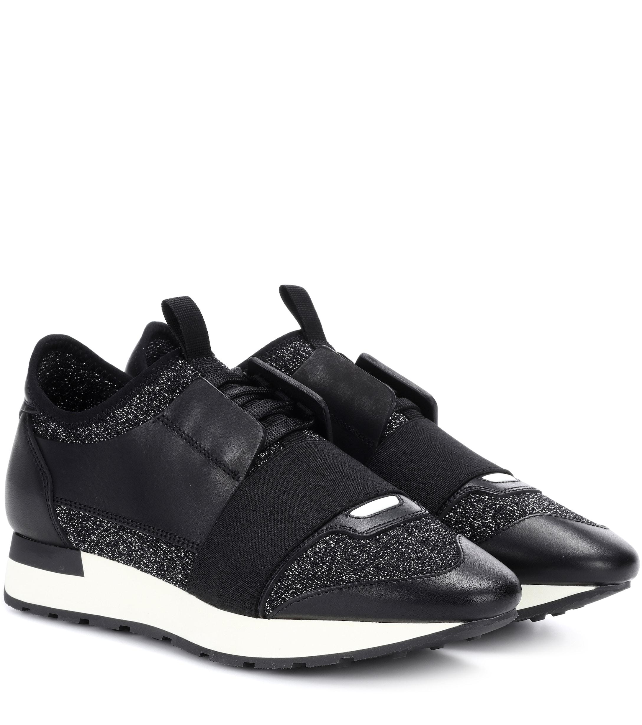 Balenciaga Leather Race Runners in Nero (Black) - Save 77% - Lyst