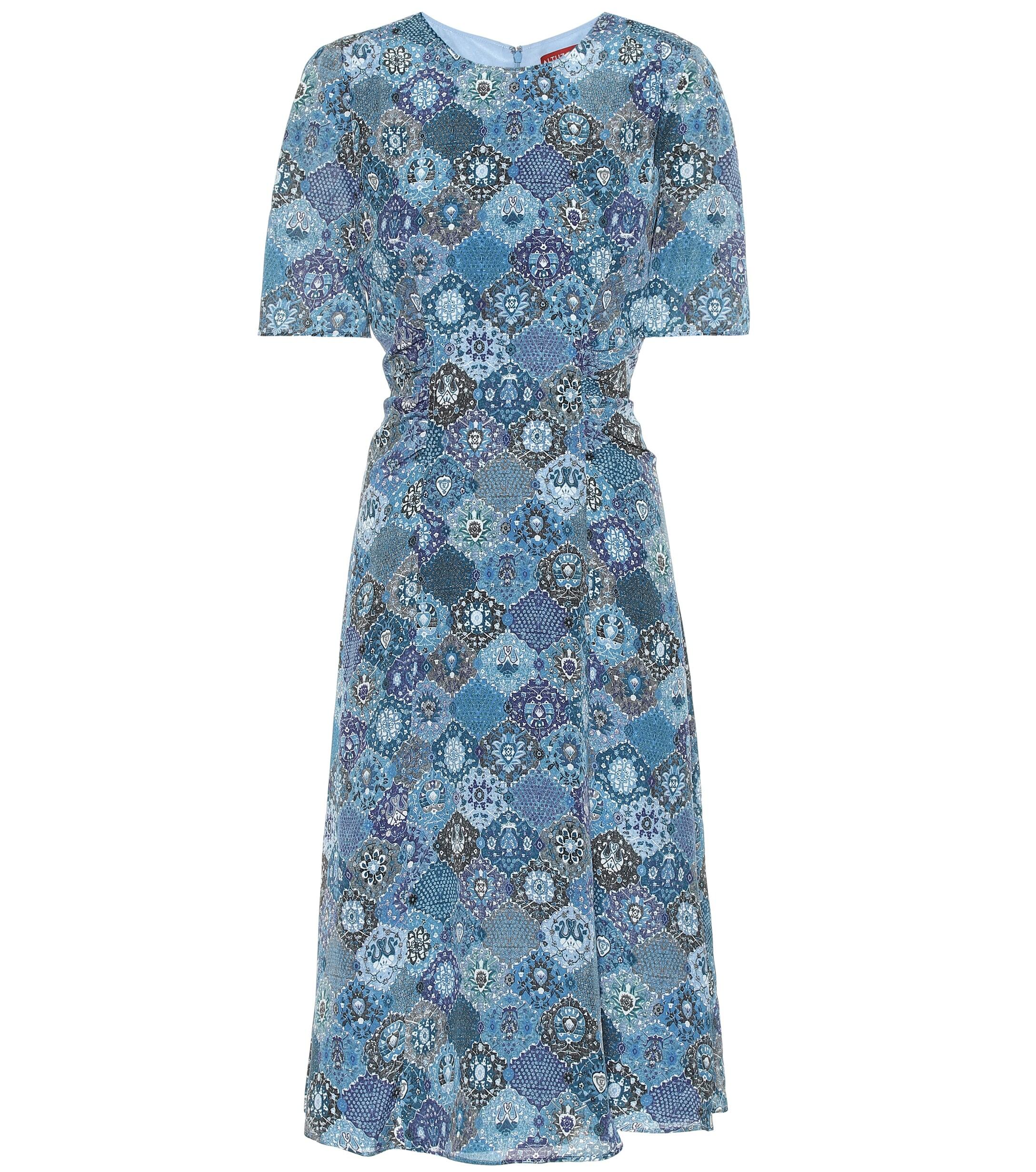 Altuzarra Sylvia Printed Silk Dress in Blue Lyst