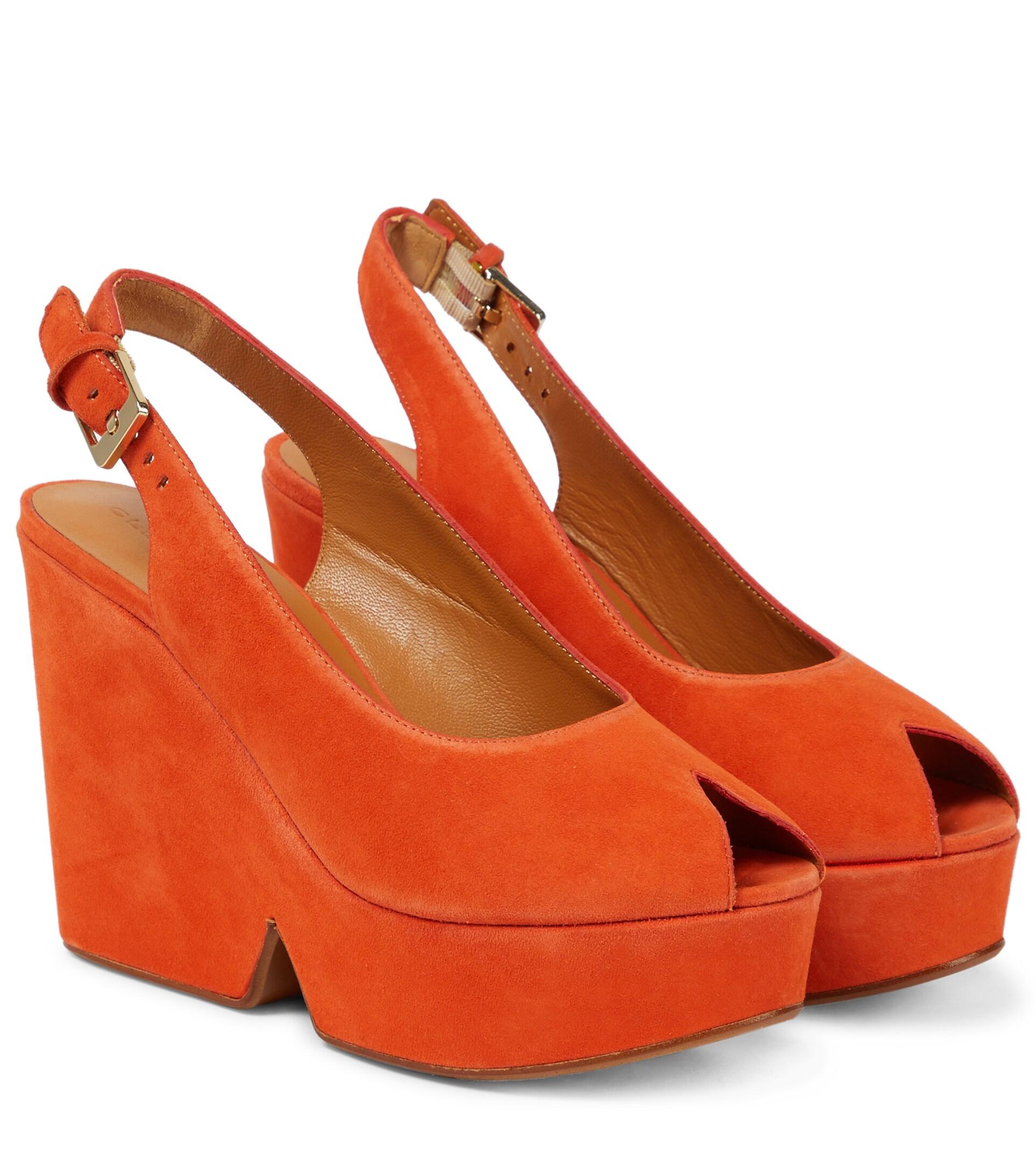 orange platform sandals
