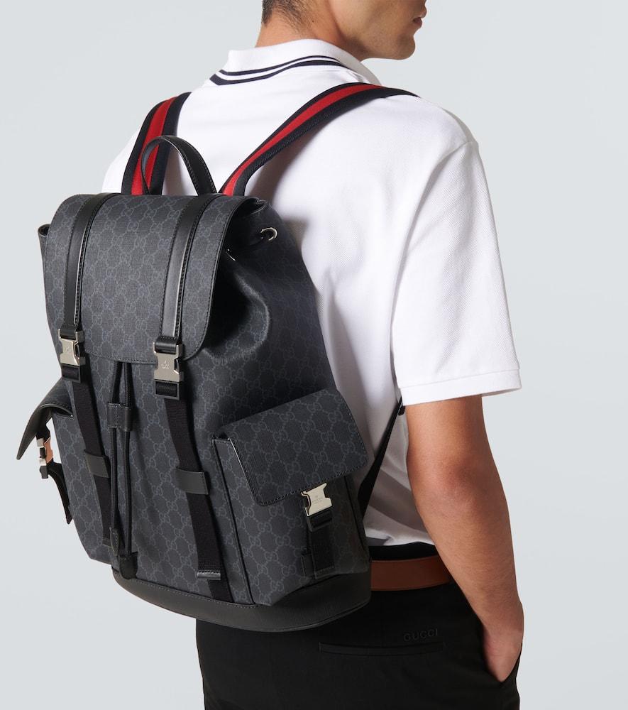 Canvas Backpacks Gucci Backpack Black With Stripe Gucci Gg Canvas
