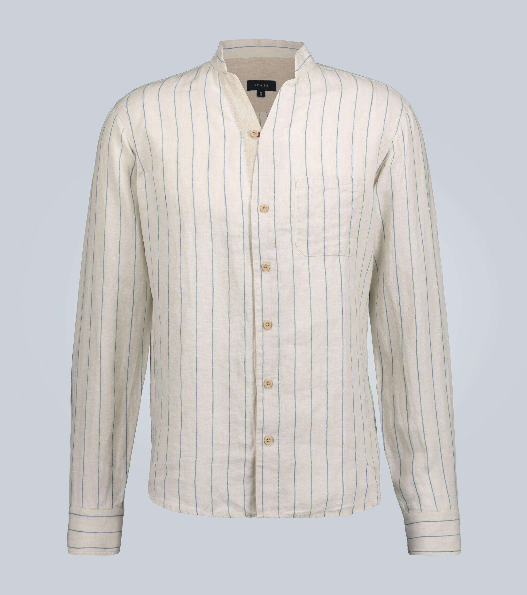 Sease Mandarincollar Linen Shirt for Men Lyst