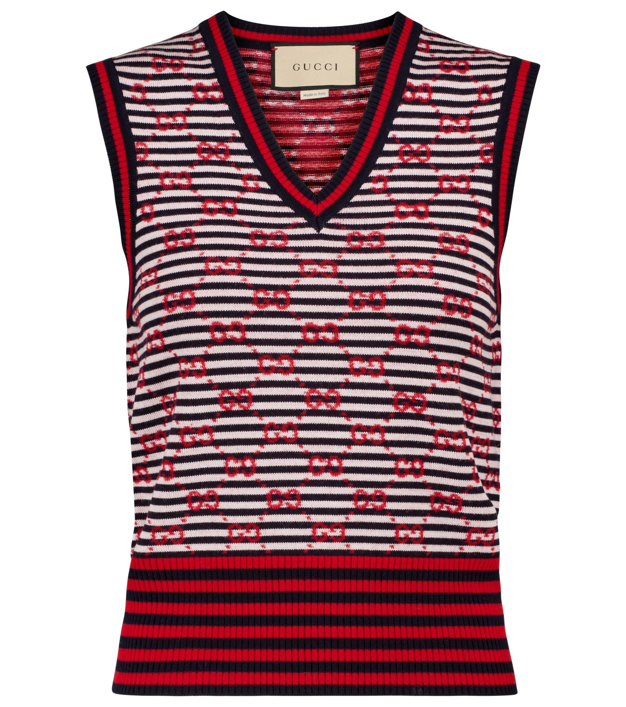 Gucci GG Jacquard Wool Sweater Vest in 