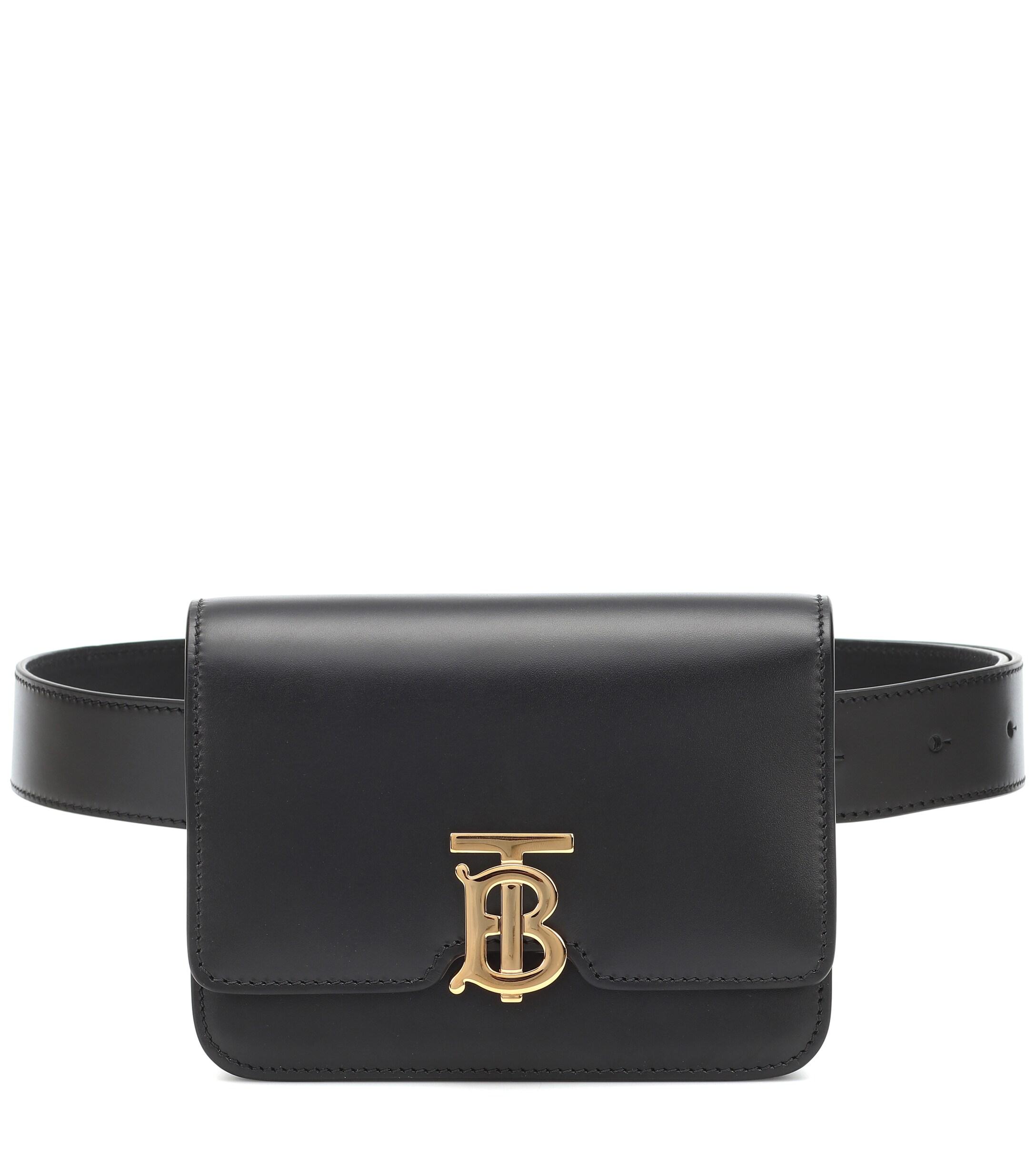 Burberry Leather Tb Bum Bag in Black - Lyst