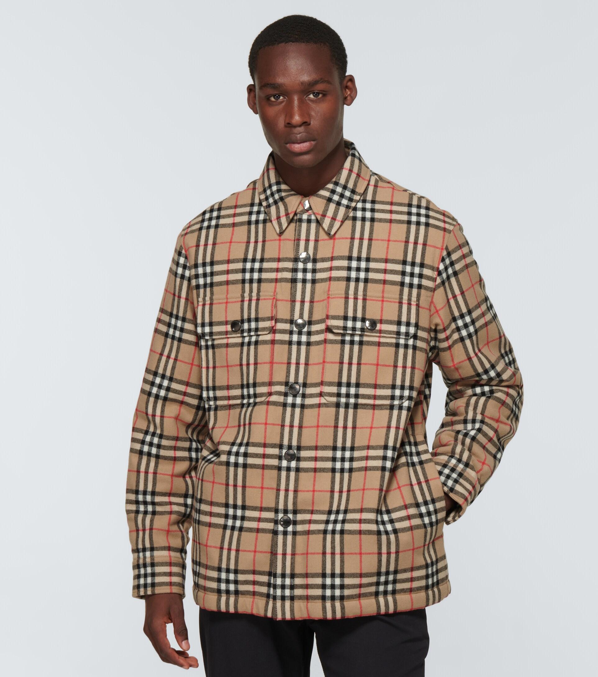 Burberry Wool Calmore Overshirt in Natural for Men | Lyst