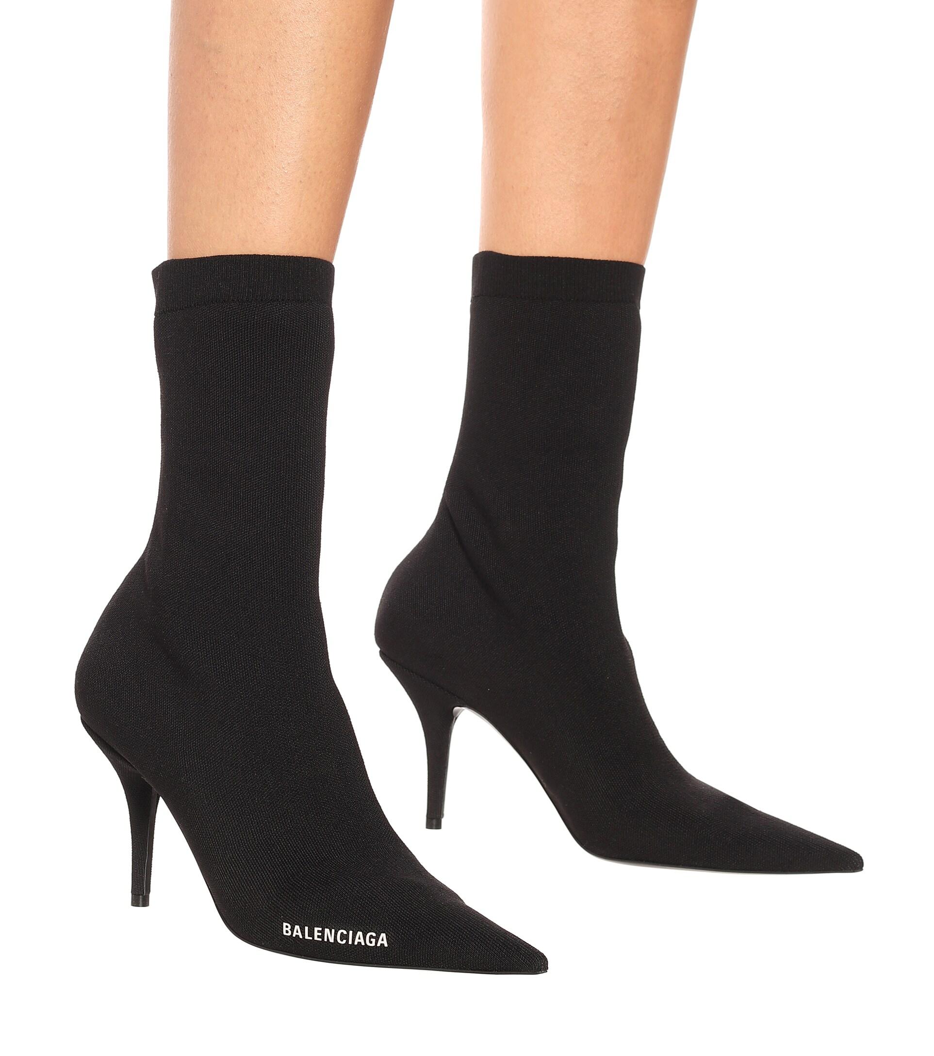 Balenciaga Knife Sock Boots in Black | Lyst