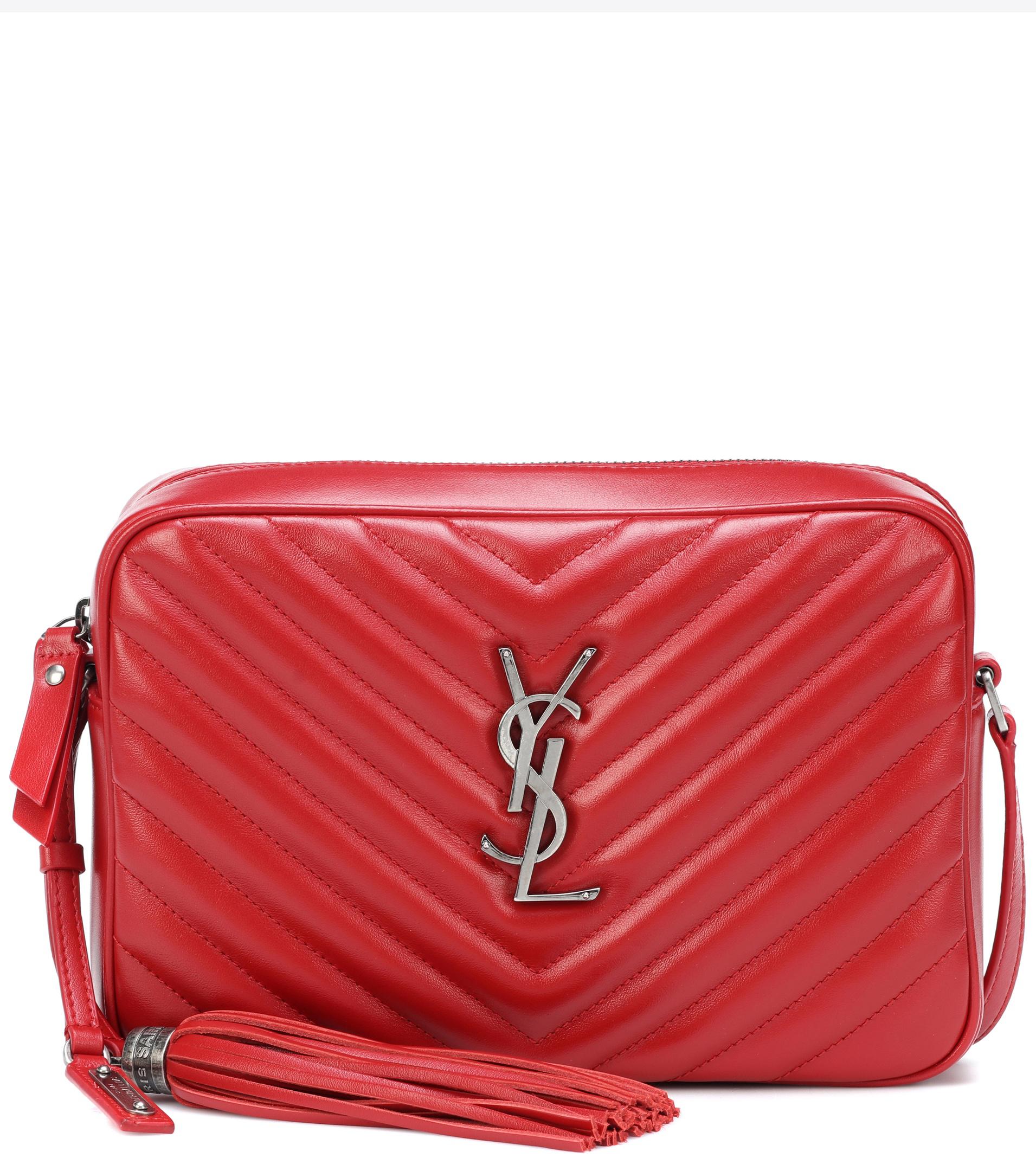 Saint Laurent Red Lou Quilted Leather Cross-body Bag - Lyst